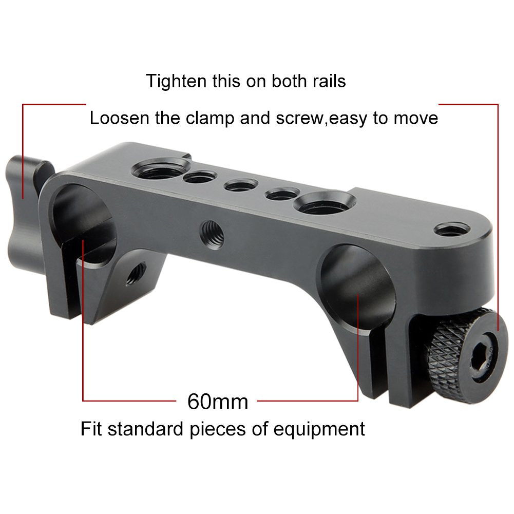 Niceyrig Long Lens Support Bracket Height Adjustable With 15Mm Rod Clamp For Follow Focus Dslr Camera 15Mm Rail Block System