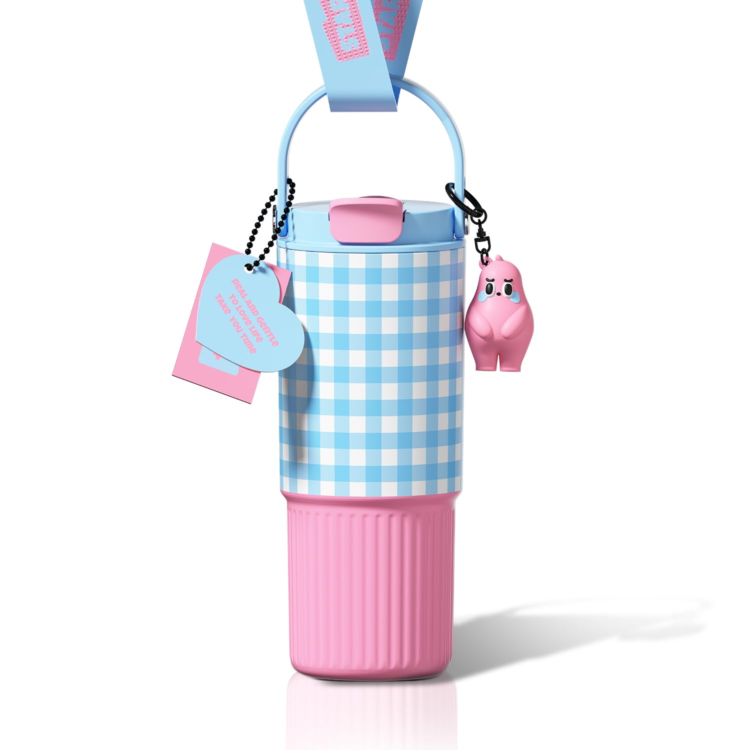 24 Oz Leak Proof Stainless Steel Tumbler With Straw, Insulated Portyable Water Bottle With Lid
