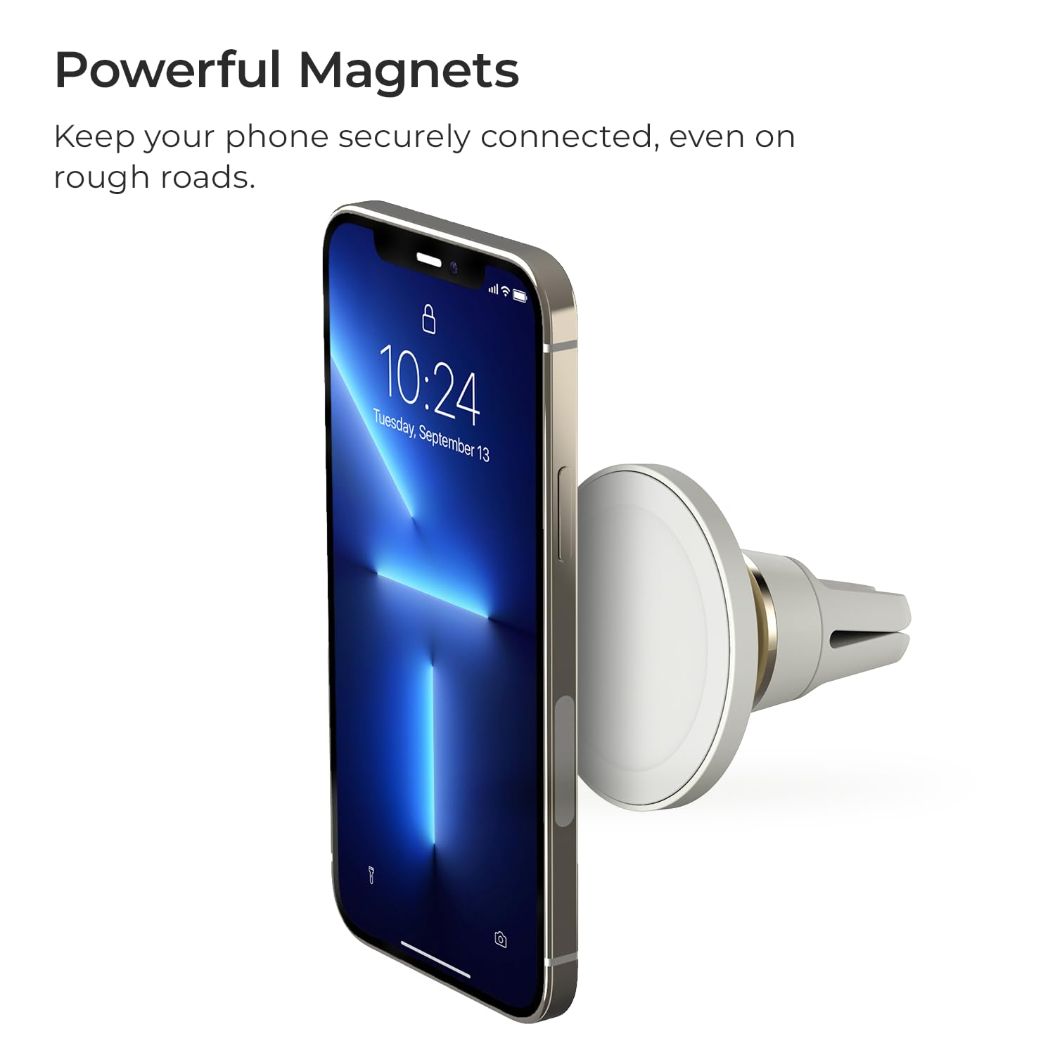 Iottie Velox Magsafe Compatible Air Vent Car Phone Holder In Astral Gray. Unversal Magnetic Car Phone Mount For Iphone 12/13/14/15/16 Series