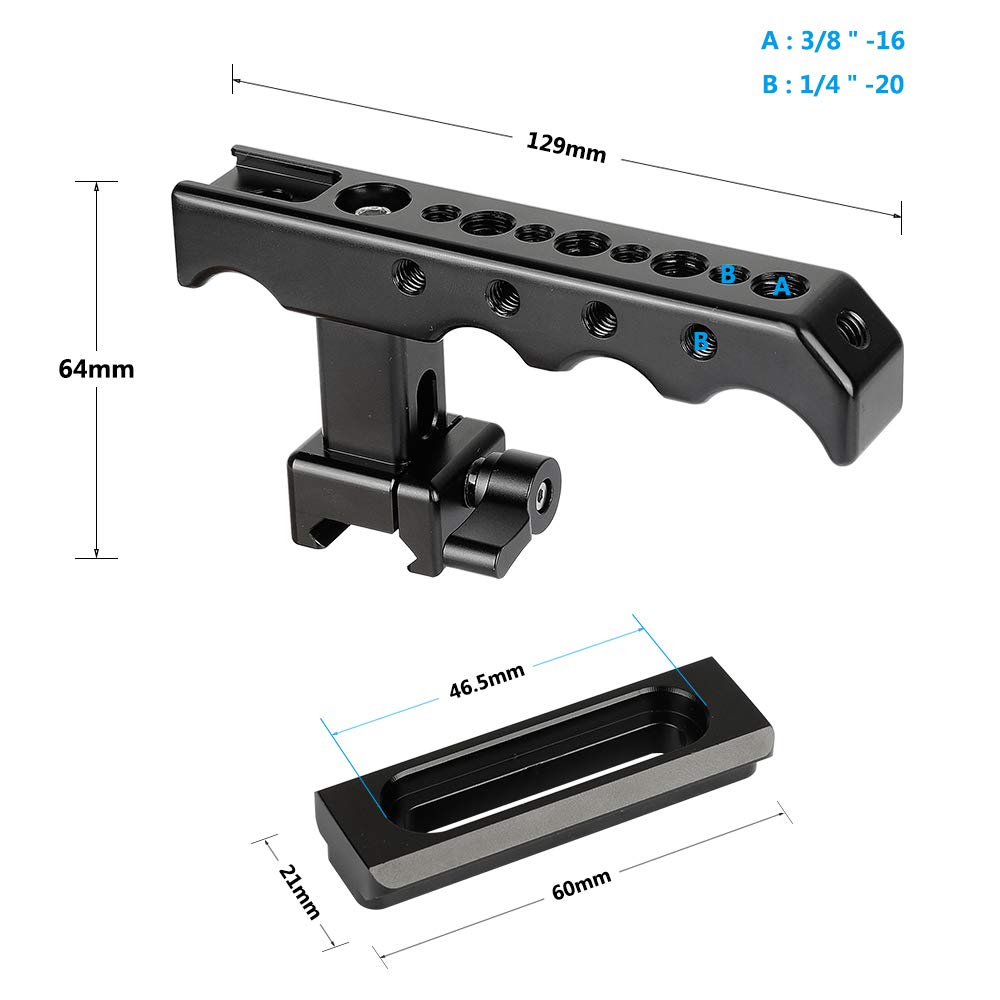 Camvate Quick Release Nato Top Cheese Handle With Nato Safety Rail For Dslr Camera Cage Rig - 2120