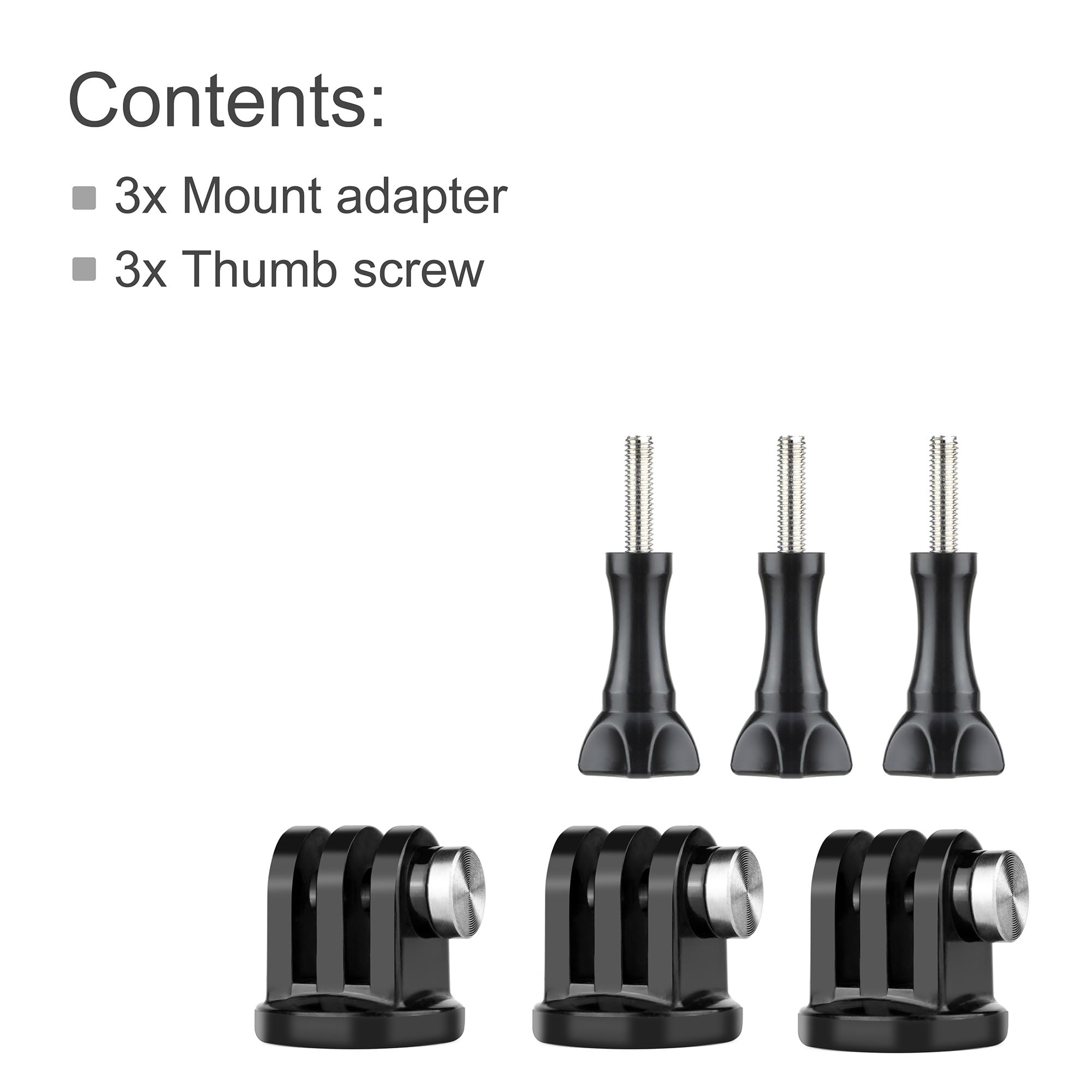 Gepuly 6Pcs Mini Tripod Mount Adapter, Anti-Rust 316 Stainless Steel, 1/4-20 Thumbscrew For Gopro 13/12/11/10/9, Dji Osmo Akaso Insta360 Action Camera Tripod Selfie Stick Monopod Dslr