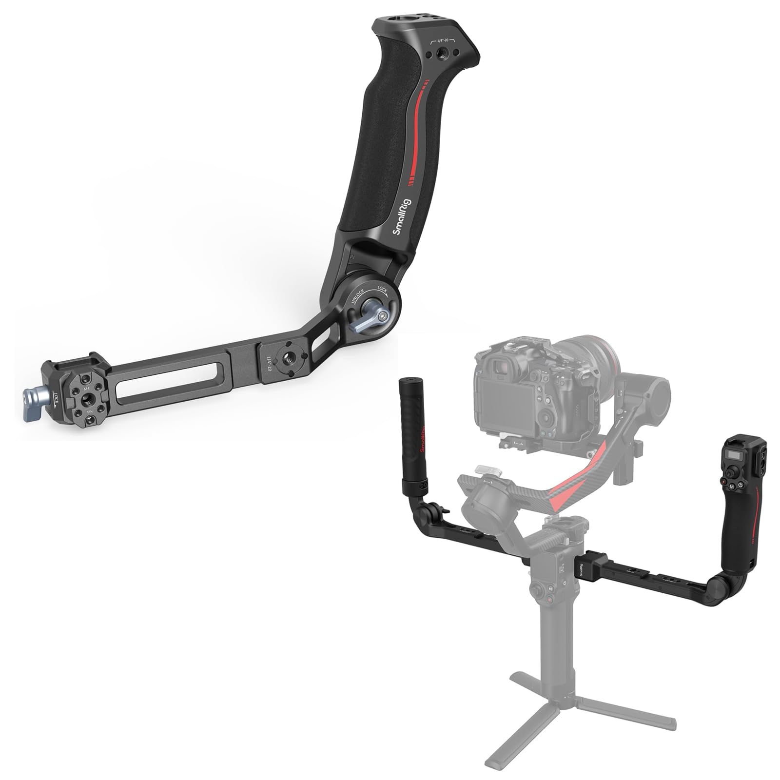 Smallrig Adjustable Sling Handgrip Gimbal Sling Handle For Dji Rs 4, Rs 4 Pro, Rs 3 Mini, Rs 3, Rs 3 Pro, Rs 2, Rsc 2 Stabilizer + Focus Control Dual Grip For Dji Rs 2 / Rs 3 Pro/Rs 4 Pro