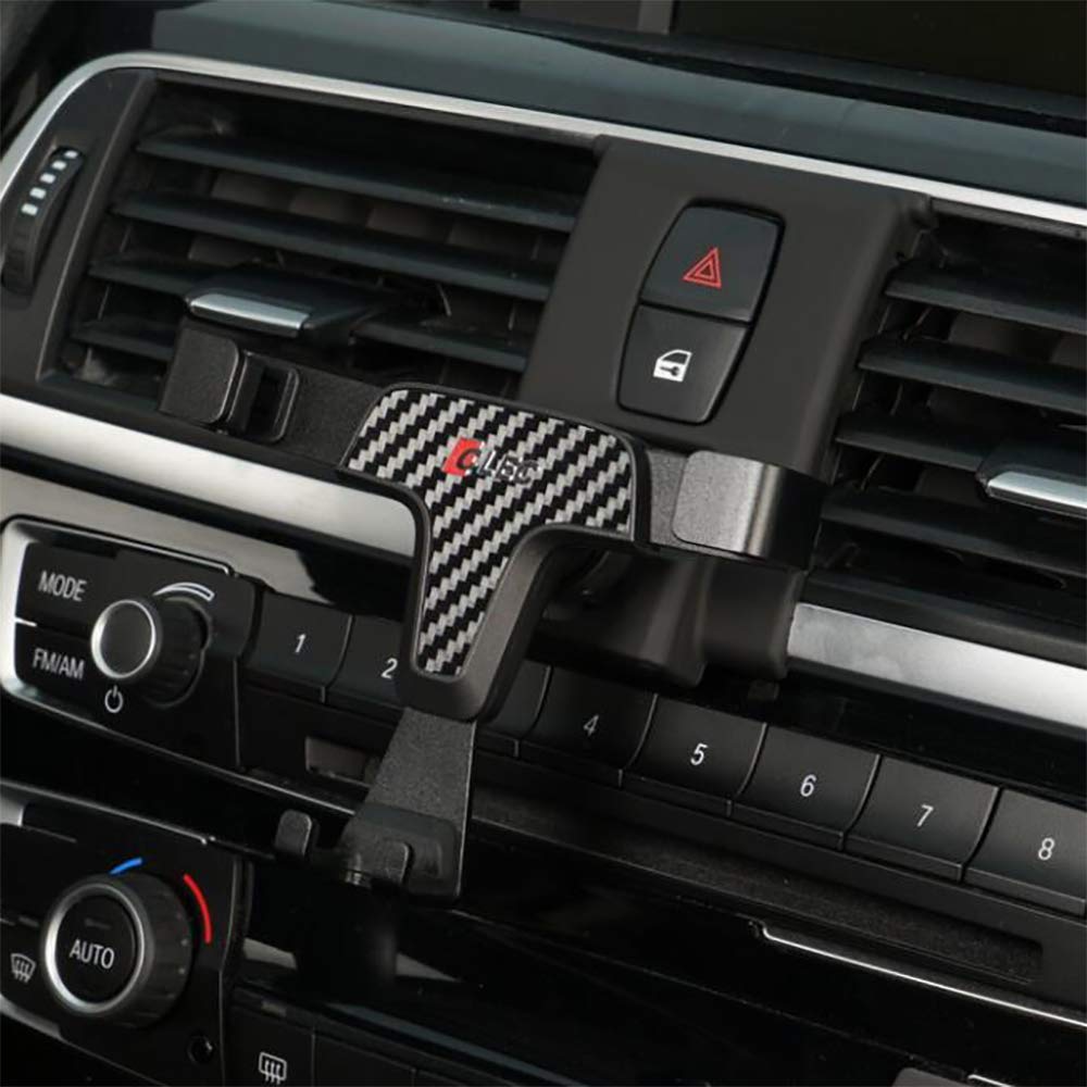 Bwen Carbon Fiber Phone Holder For Bmw 3 Series 2012-2018, Adjustable Car Air Vent Mount, 360 Rotation, Fits Iphone 13/14/15/16/17/18/X/11/10/9