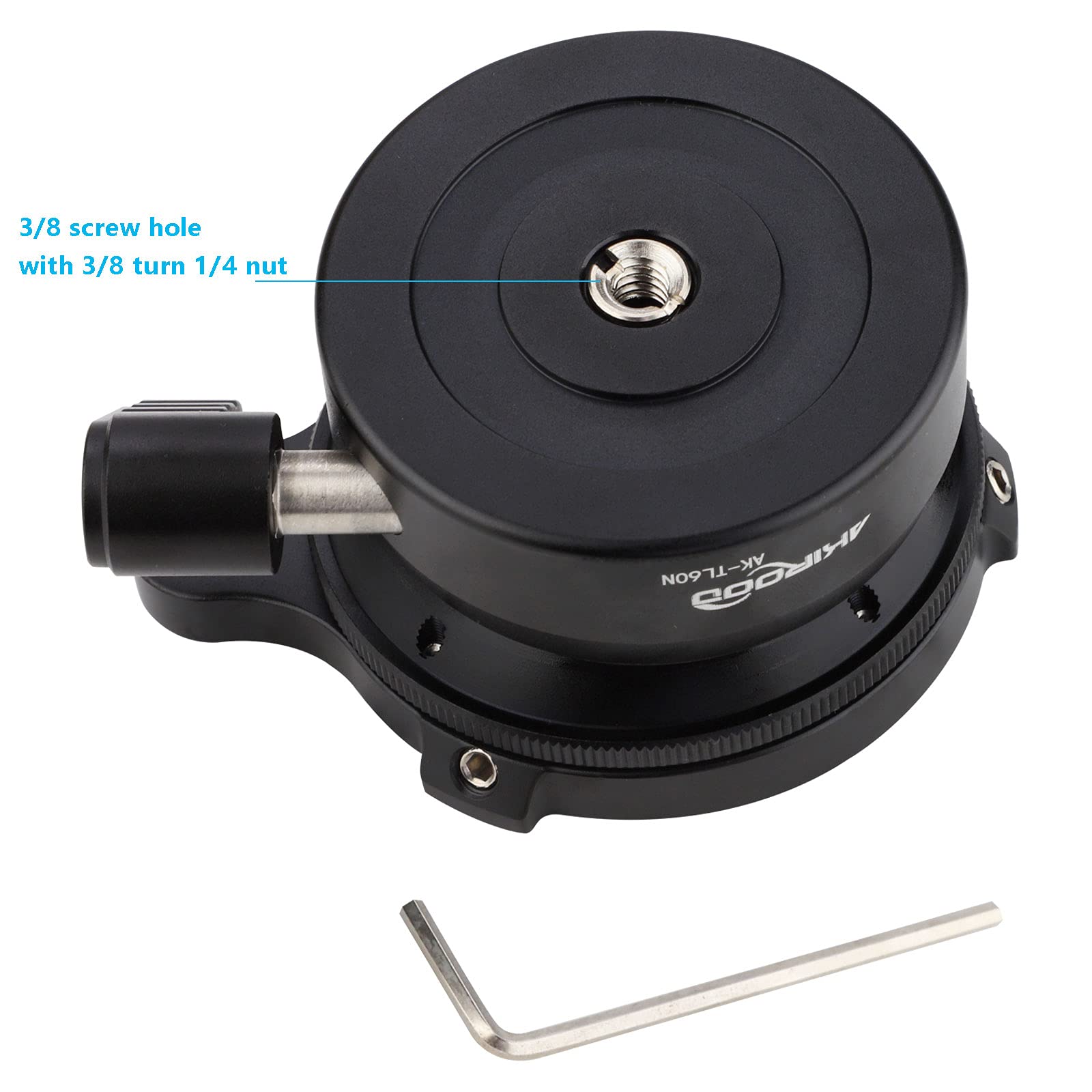 Akirood Tripod Leveling Base Half Ball,For Canon Nikon And Other Dslr Cameras Tripods Monopods With Offset Bubble Level With“1/4" 3/8" Thread