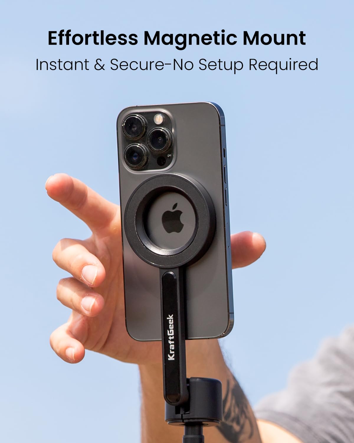 Kraftgeek Magnetic Phone Tripod With Selfie Light For Magsafe