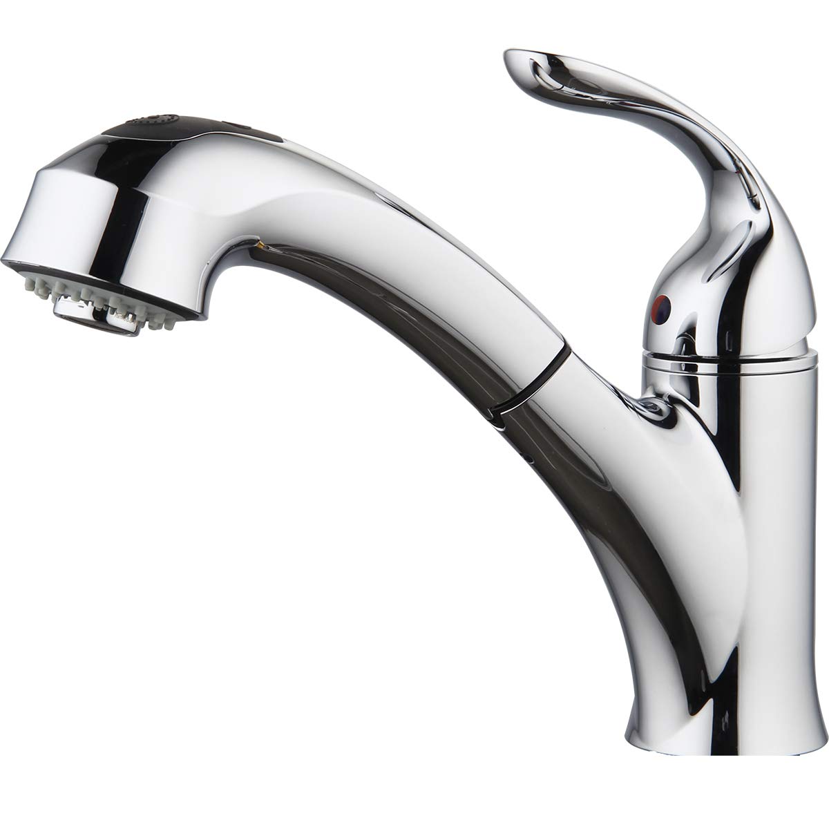 Aquenture Pf6006-Ch 8 Single Handle Pull Out Kitchen Faucet With Easy Install Quicknut Peridot, Chrome