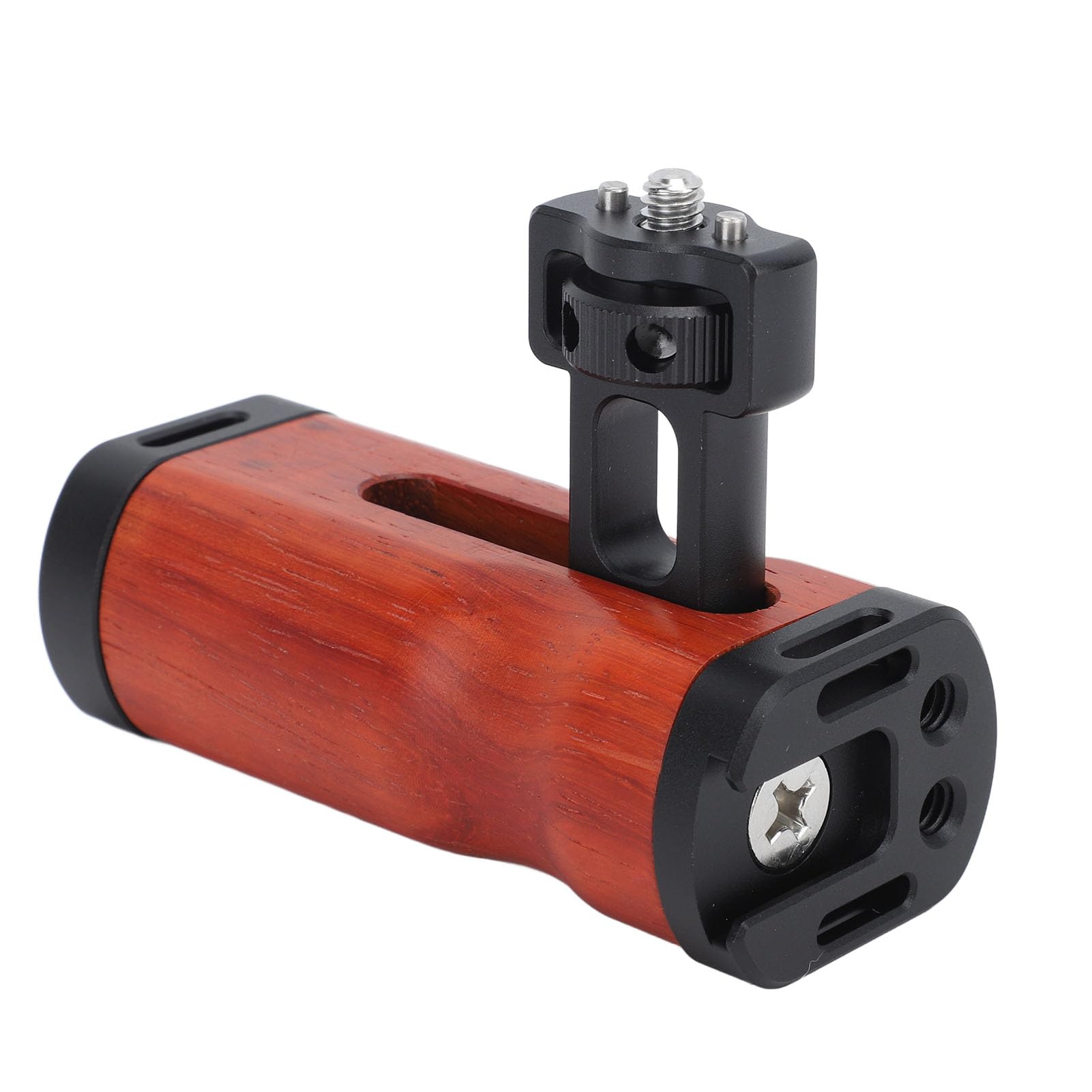 Goshyda Camera Cage Wooden Handle Grip, Universial Left Right Side Handle Grip, For Dslr Camera Cage And Camnera Accessories, With Cold Shoe Mount 1/4 Inch Screw Hole 3/8 Inch Screw Hole