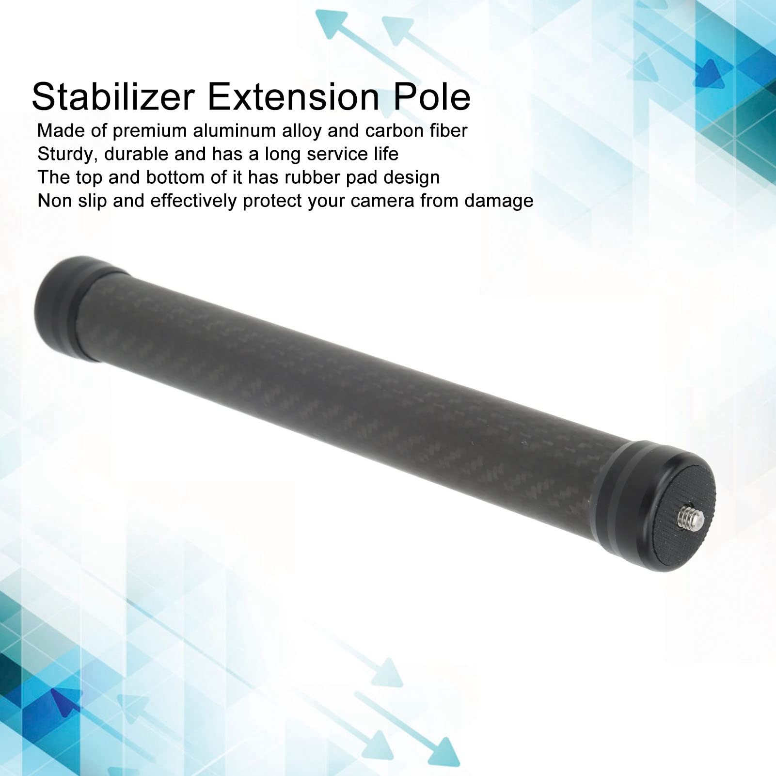 Acouto Camera Stabilizer Extension Pole For S 25Cm Camera Stabilizer Extension Pole Aluminum Alloy Carbon Fiber 33Mm Diameter 1/4In Stick