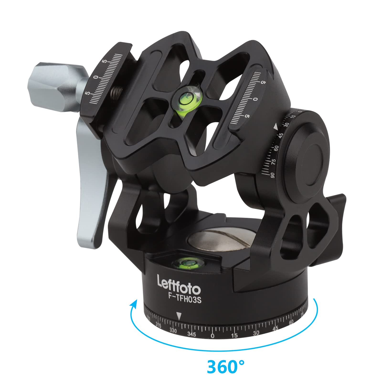 Leftfoto Video Tripod Fluid Head With Arca Plate,Lightweight Panorama Base Head For Dji Rs2/3 Gimbals Compact Video Cameras And Dslr