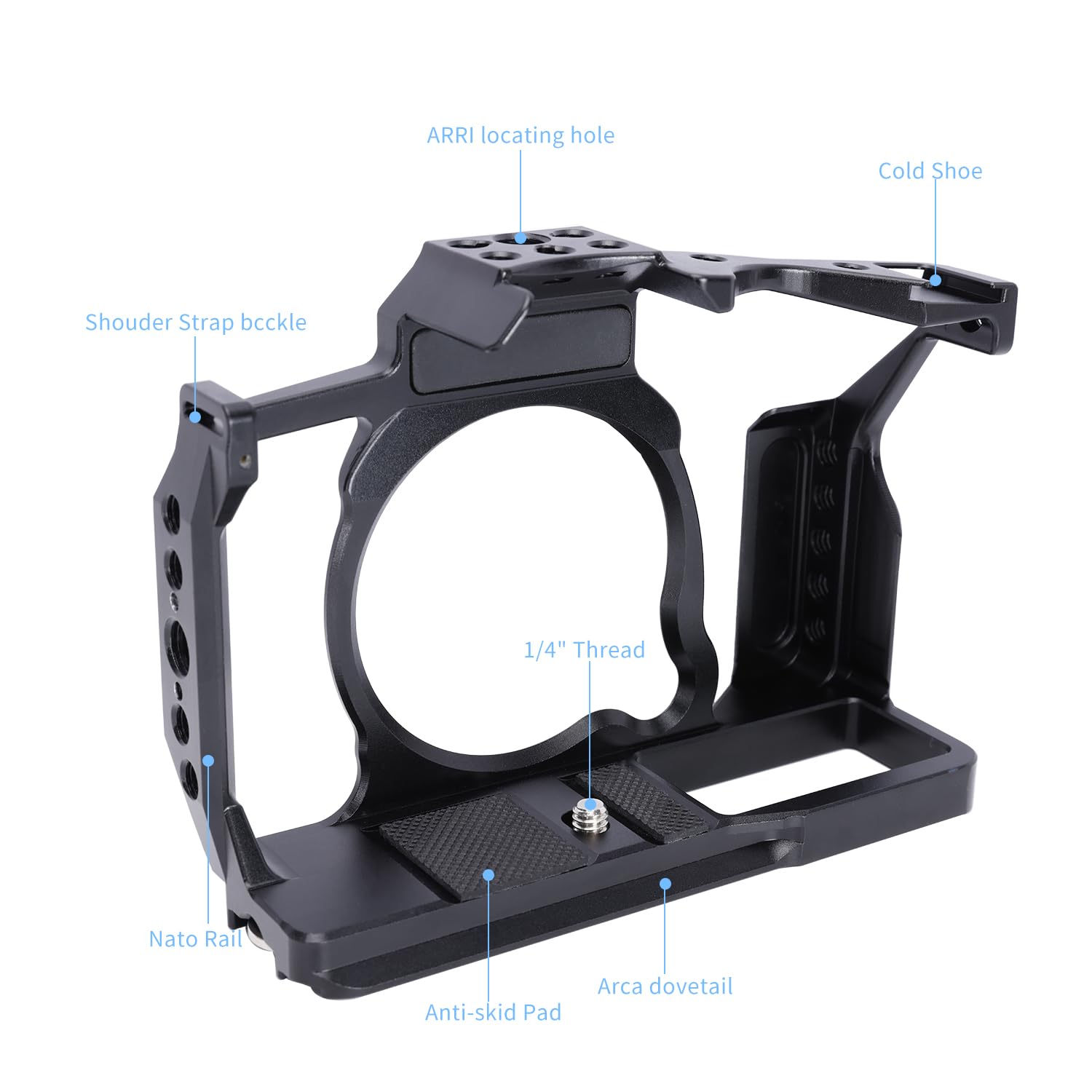 Niceyrig Full Cage For Fujifilm Xt-5 Mirrorless Camera With Grip, Quick Release Plate For Arca-Swiss, Multiple Mounting Points - 557
