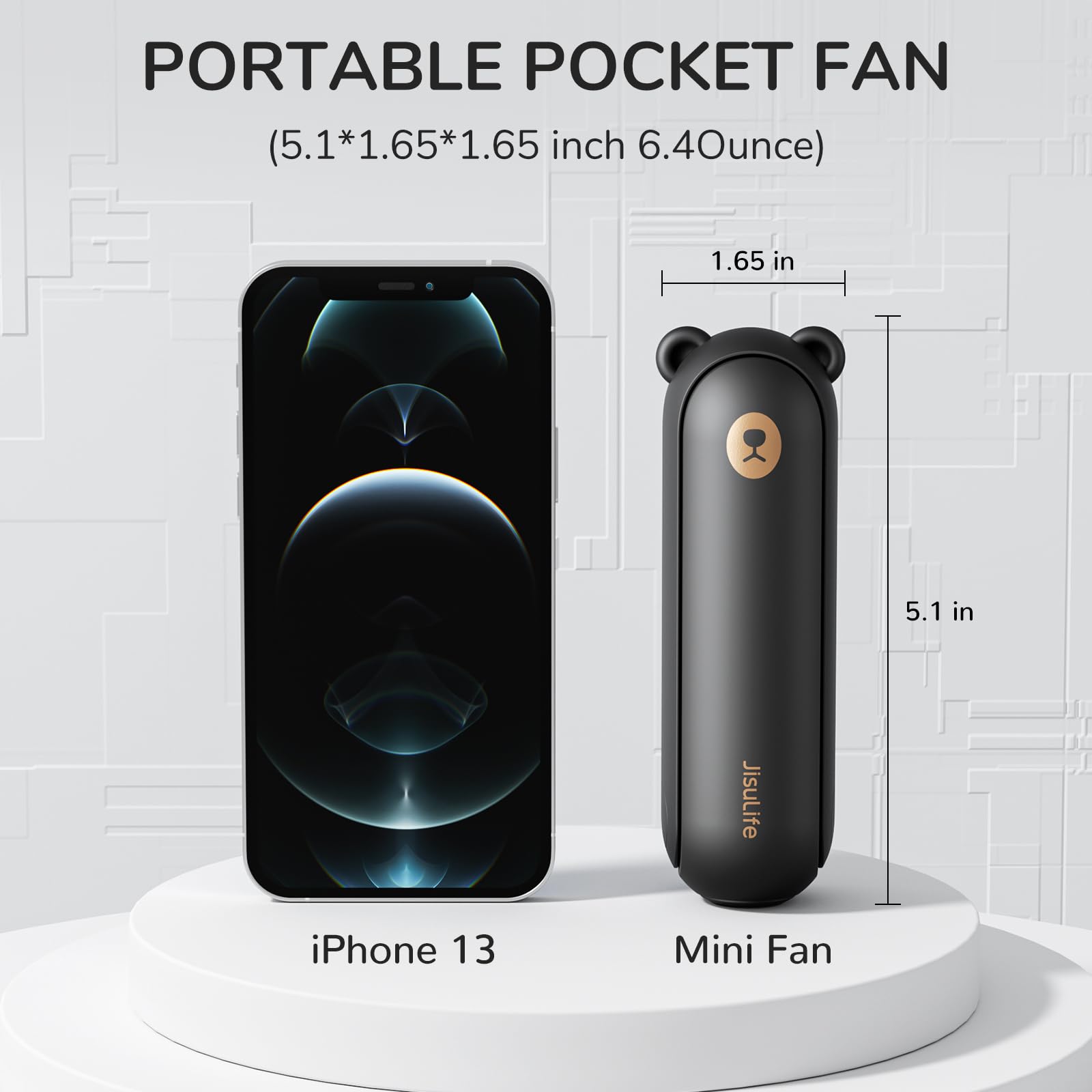 Jisulife Handheld Fan With 4500 Mah Powerbank Max 46 Hours Runtime,Pocket Fan Portable Battery