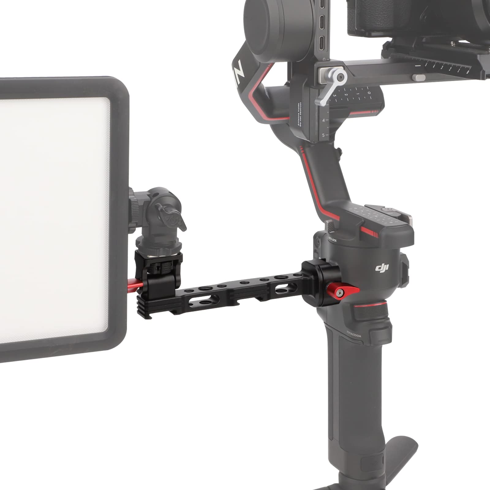 Leftfoto Camera Monitor Mount For Dji Rs3-Mini/Rs2/Rs3/Rs-3Pro/ Rsc2 Gimbal Stabilizer Accessories,With1/4 & 3/8 Threads, Cold Shoe And Rotatable