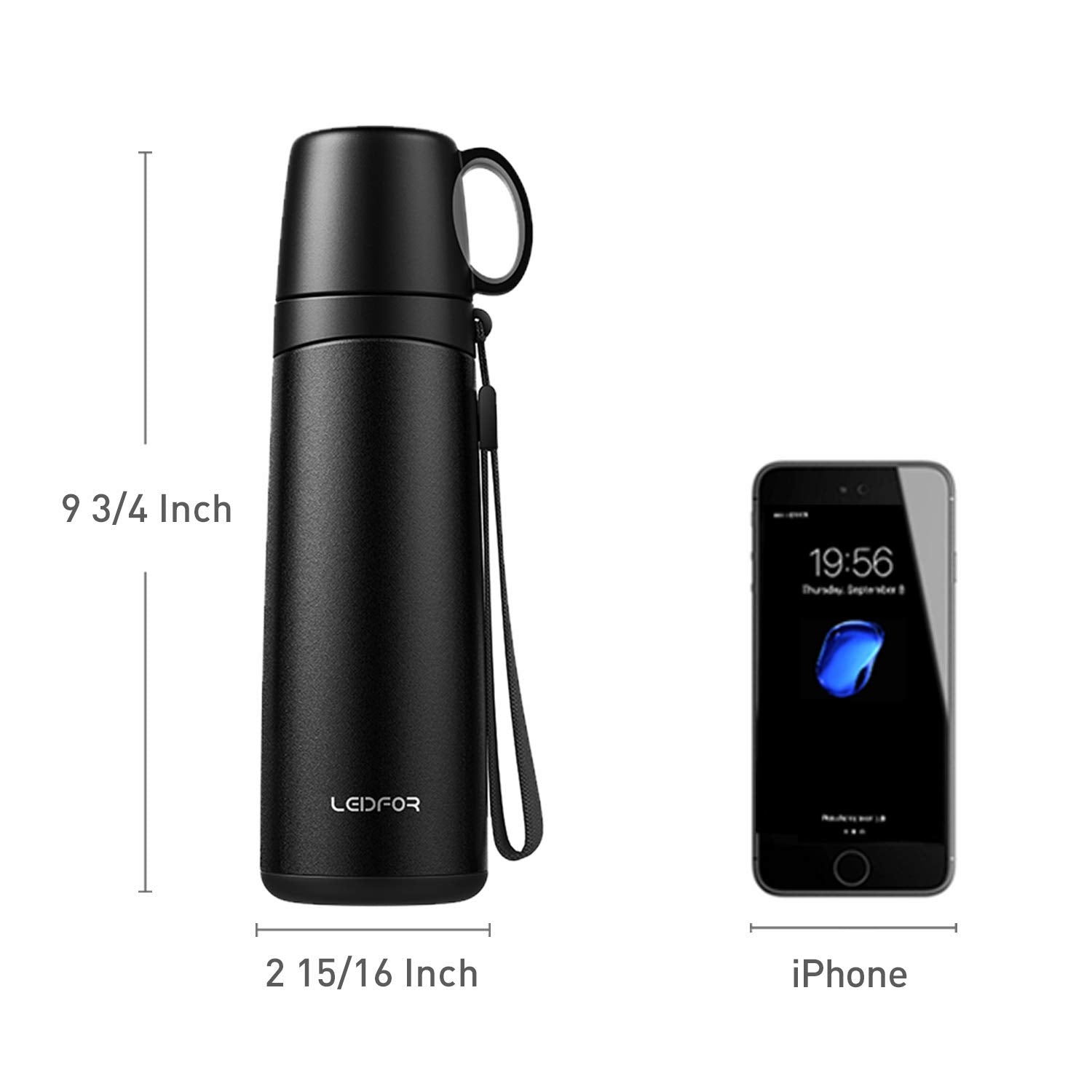 Coffee Travel Mug Vacuum Insulated Thermal Water Bottle Build-In Lid Cup Stainless Steel Leak Proof