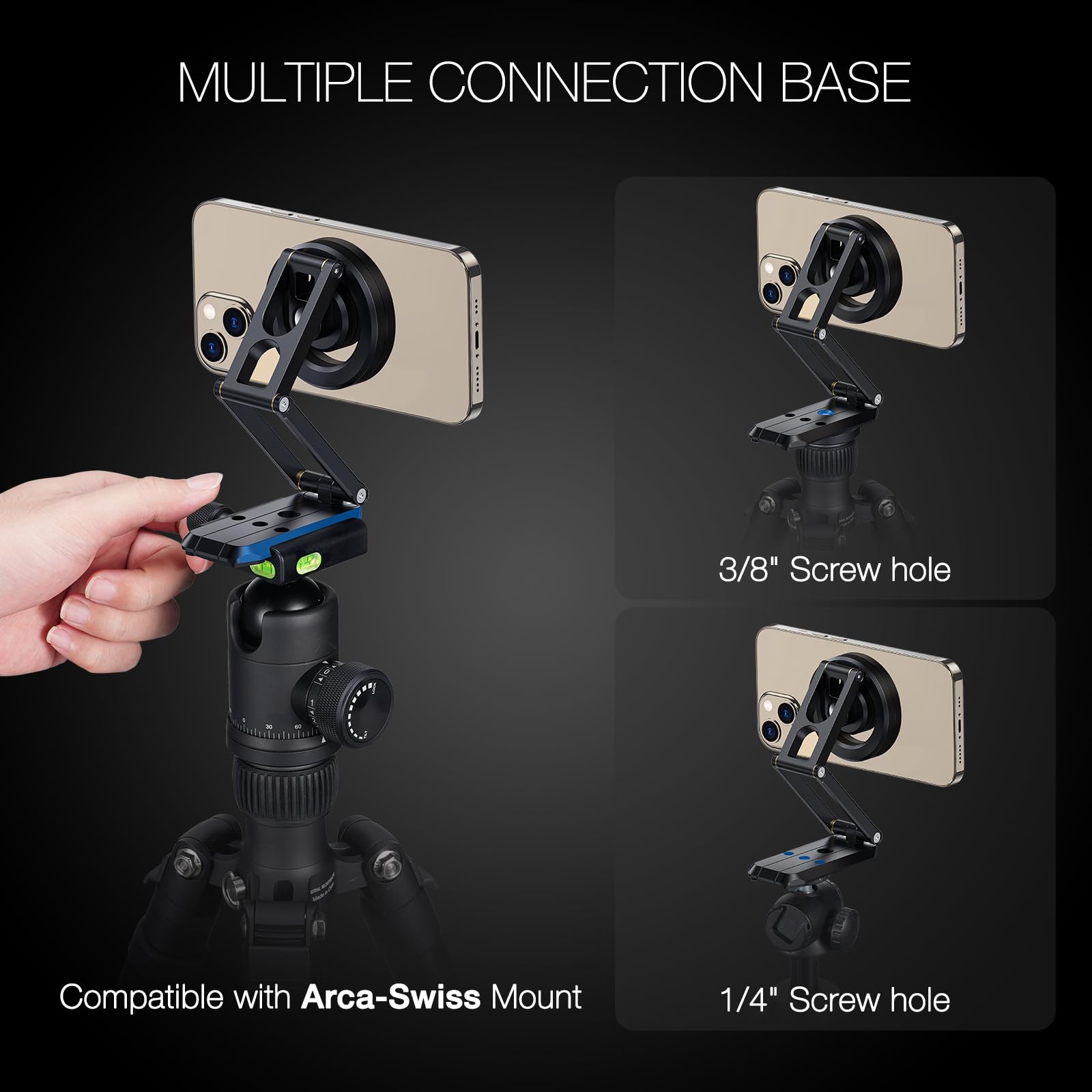 Camolo Geek Magnetic Pocket Phone Tripod Foldable Compatible With Magsafe For Iphone 15/14/13/12 Plus Pro Max Series, Mini Cell Phone Tripod Mount Handle Smartphone Desk Stand Travel All In One