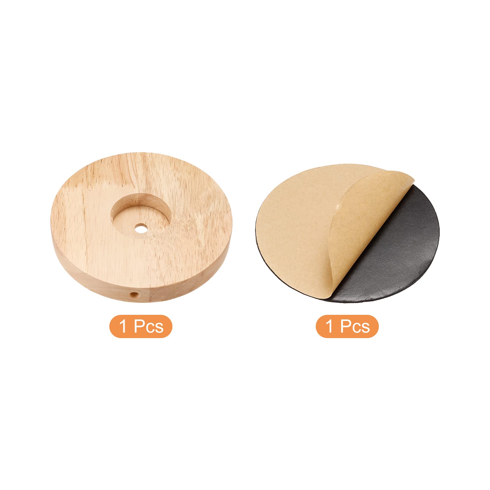 Patikil 150Mm Wooden Lamp Base, 1 Pack Circular Solid Wooden Base Wood Desk Lamp Stand Replacement For Table Lamps Diy