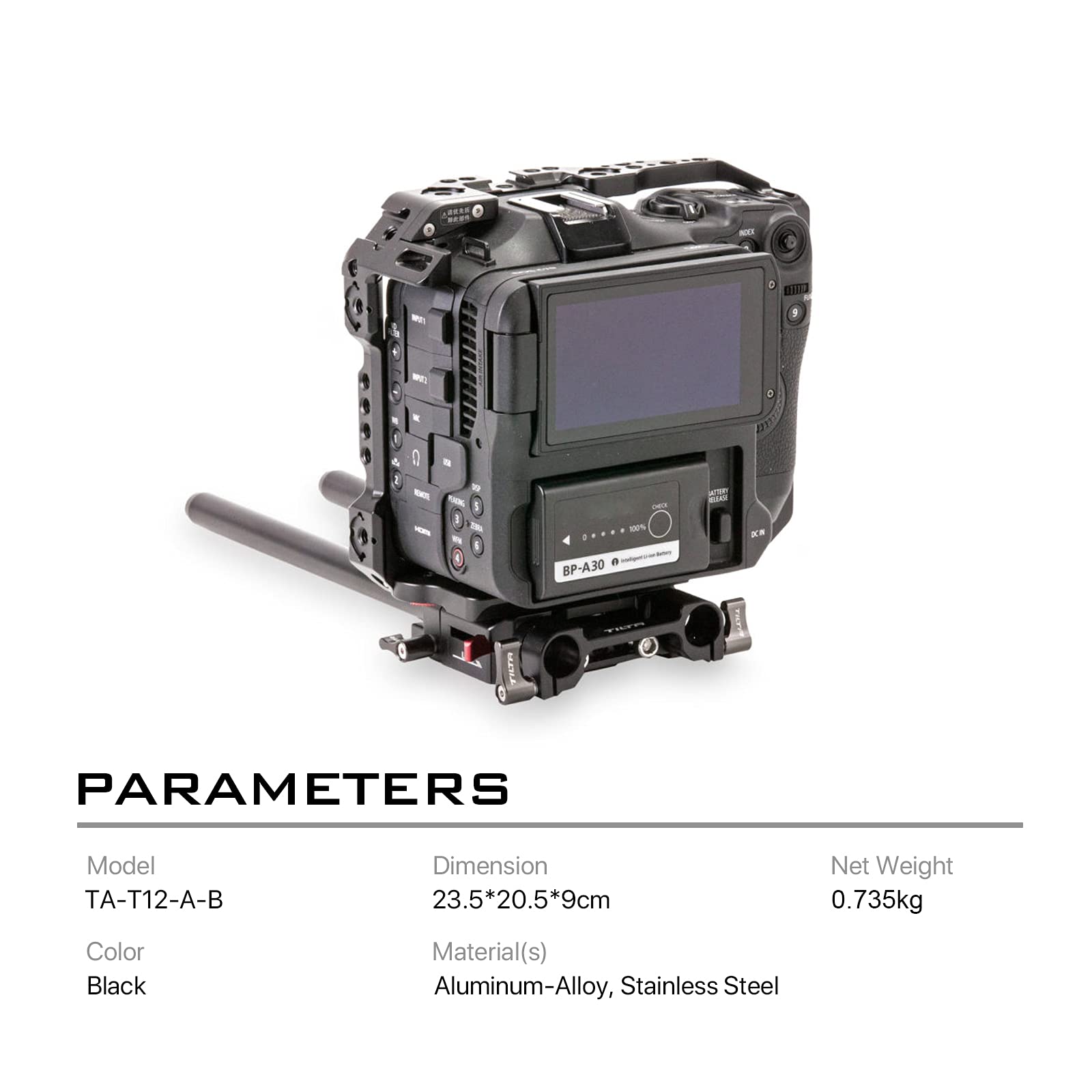Tilta Tiltaing Lightweight Kit Compatible With Canon C70 - Black  Arca Compatible, Help Shoot Vertically, Bottom Plate Allows For Quick Mounting Compatible With Dji Rs 2