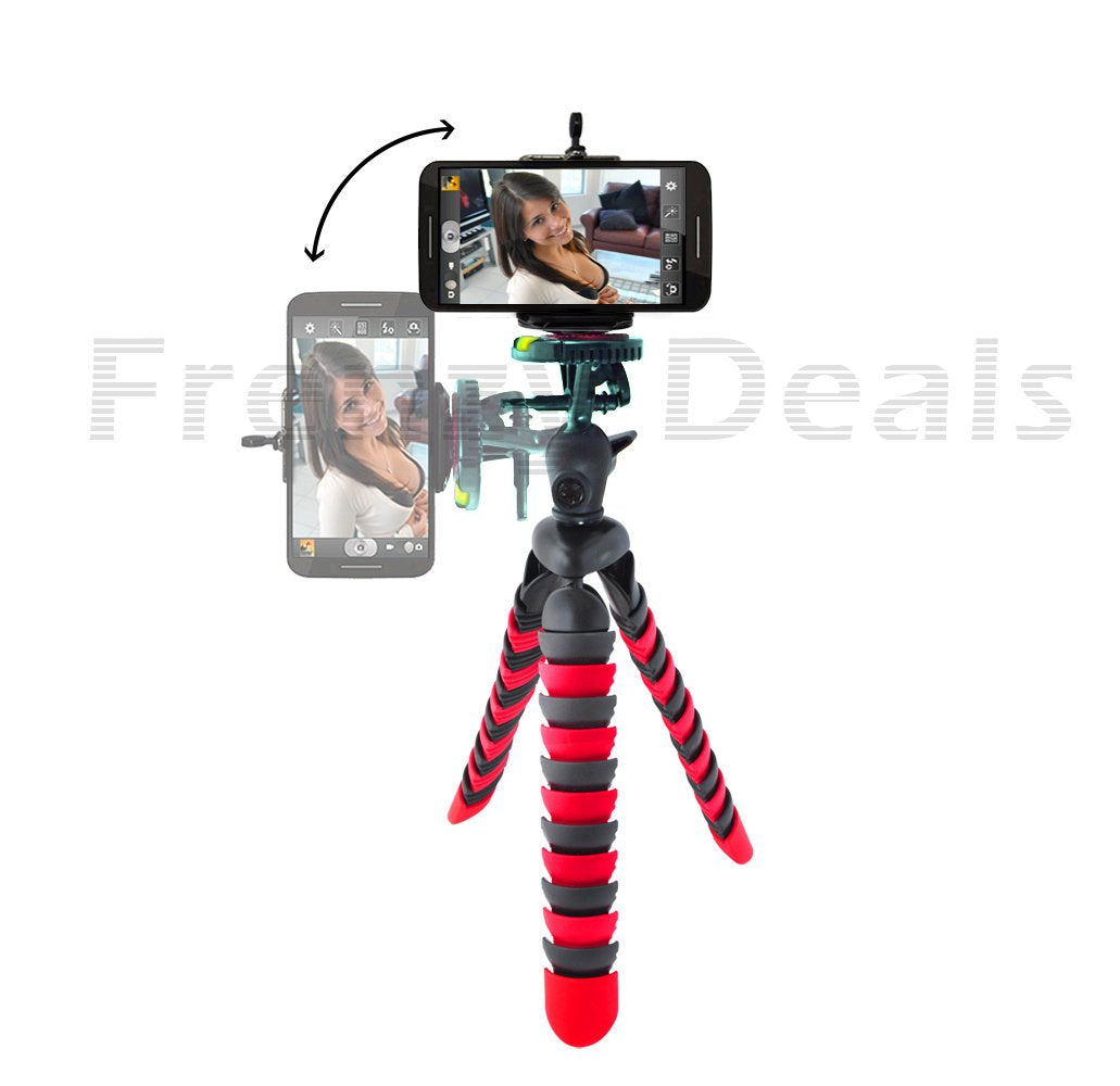 Frenzydeals 12" Inch Tripod W/Flexible Spider Disc Legs With Quick Release Plate And Bubble Level For All Smartphones, And Cameras + Frenzy Deals Microfiber Cloth