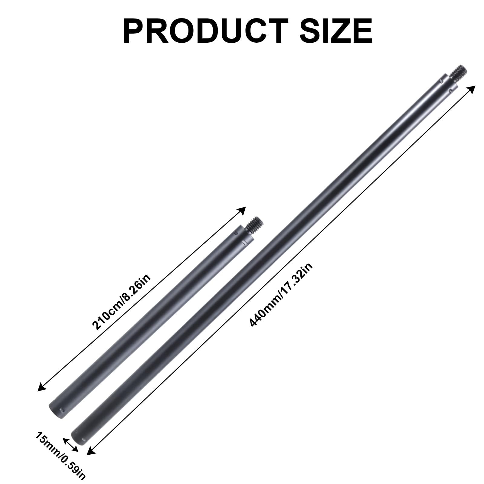 Haoyull Aluminum Alloy Microphone Extension Rod 3/8" Male Female Scre Port Extender For Tripods, Selfie Sticks, Dslr Cameras