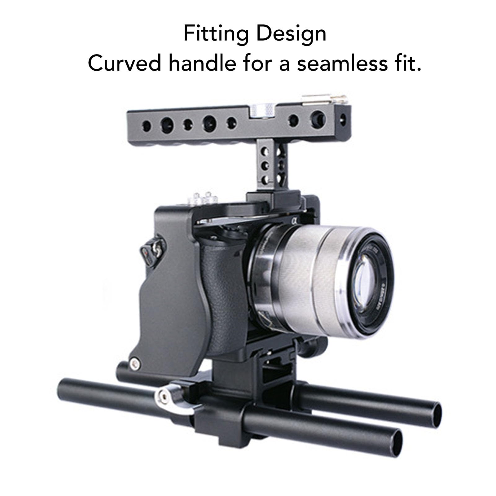 Ciciglow Dslr Rig Camera Cage, Video Stabilizer Kit With Matte Box Follow Focus, Lightweight Aluminum Alloy, For A6300 Photography, Compatible With Lights And Dslr Cameras