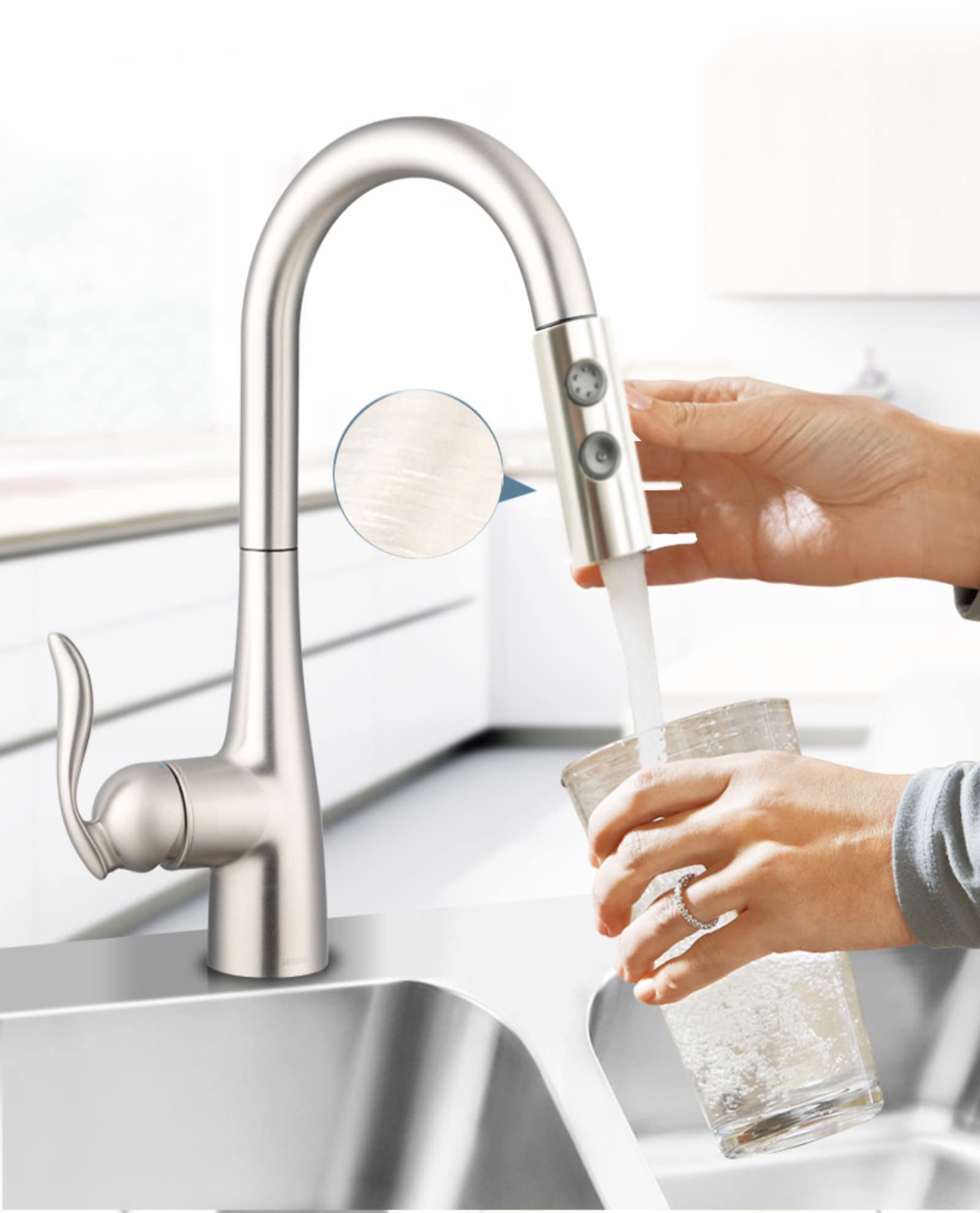 Simsin Kitchen Sink Faucet Sprayer Head, 2 Functions Sprayer Attachment For Faucet,Pull Down Faucet Head Replacement Part, G 1/2 Pull Out Spray Head For Kitchen Faucet Tap Sprayer Spout