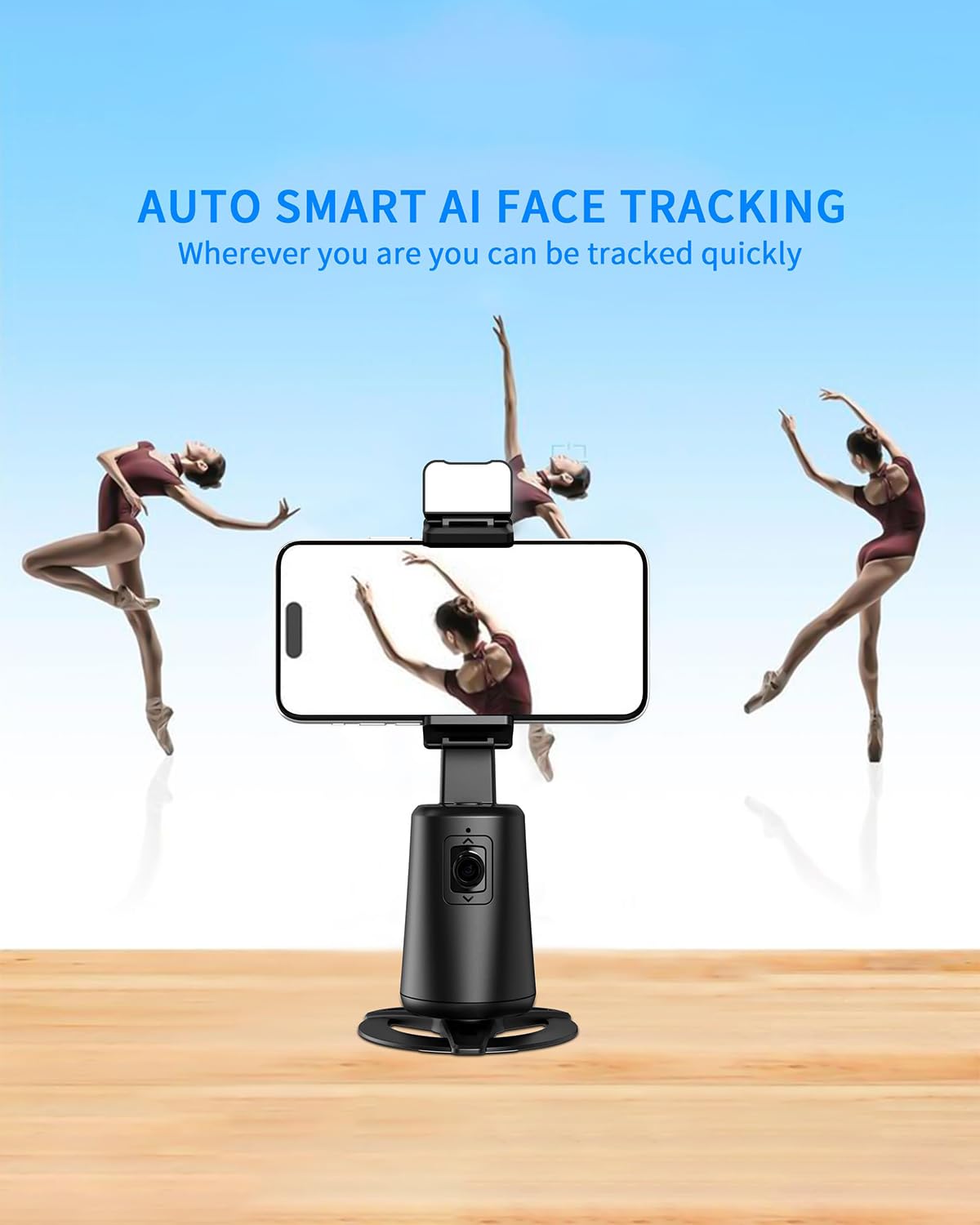 Lysoatur Auto Face Tracking Tripod 360° Rotation, 67" Tripod For Iphone Selfie Stick,Phone Tripod Stand Holder With Remote Gesture Control,No App, For Live Video Tiktok Live Vlog Streaming Video