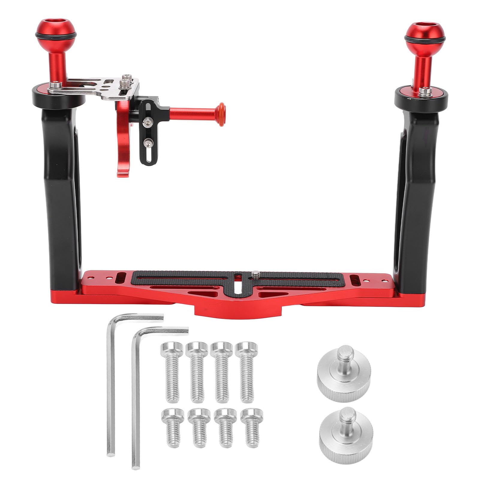 Tikatarer Camera Stabilizer, Dual Handle Tray Stabilizer Rig With Stable Performance Aluminum Alloy Dual Handle Tray Stabilizer For Underwater Camera