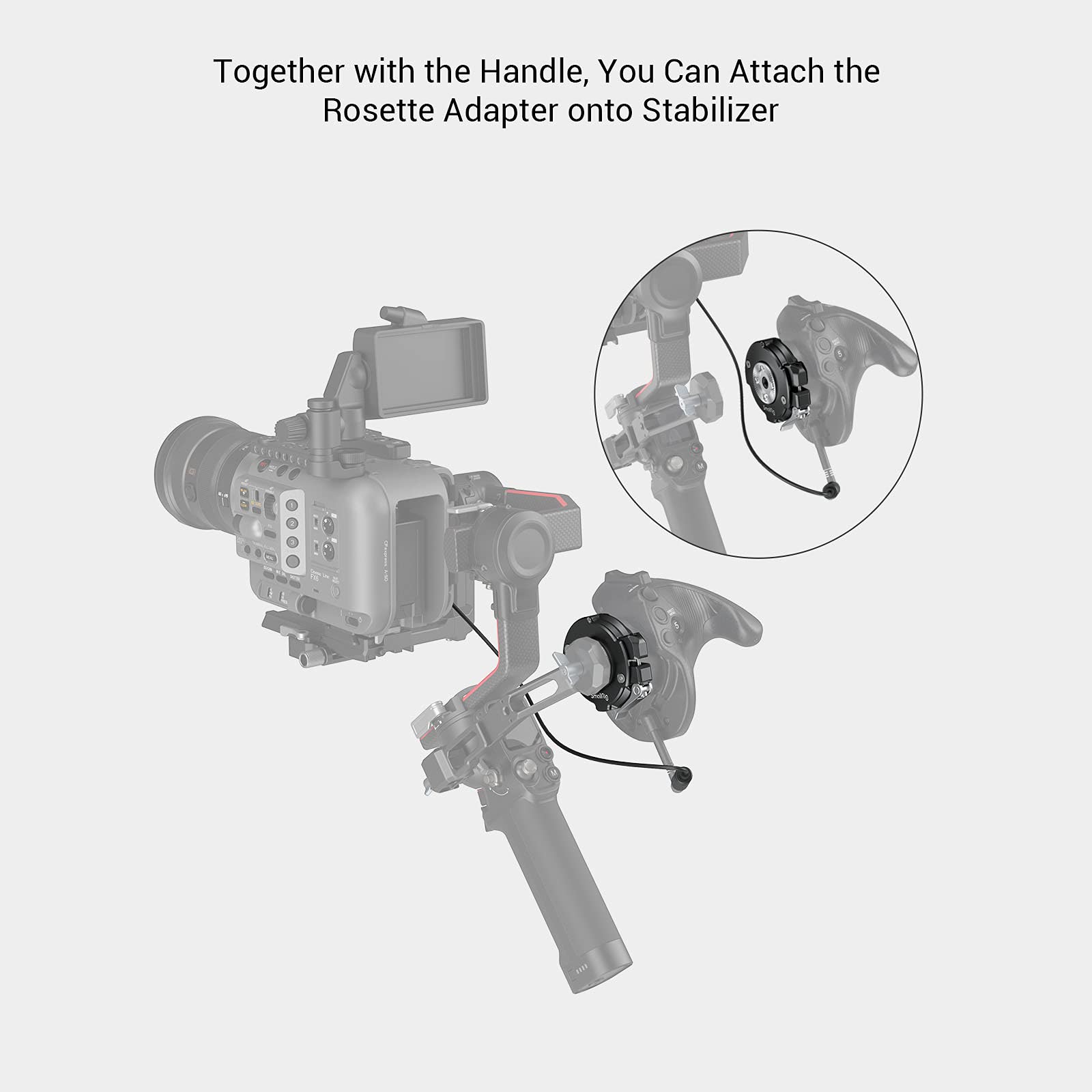 Smallrig Handgrip Rosette Adapter For Sony Fx6 To Reposition The Original Fx6 Handgrip - 3403