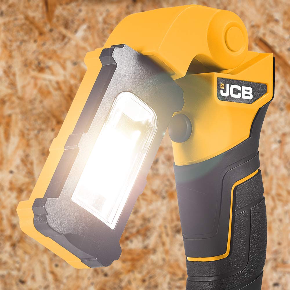 Jcb Tools - 20V Led Worklight - Variable Positioning Adjustment - High Lumens Flashlight - Outdoor And Indoor Use - Handheld - Bright Hanging Lamp - For Garages, Emergency, Work,  Standing