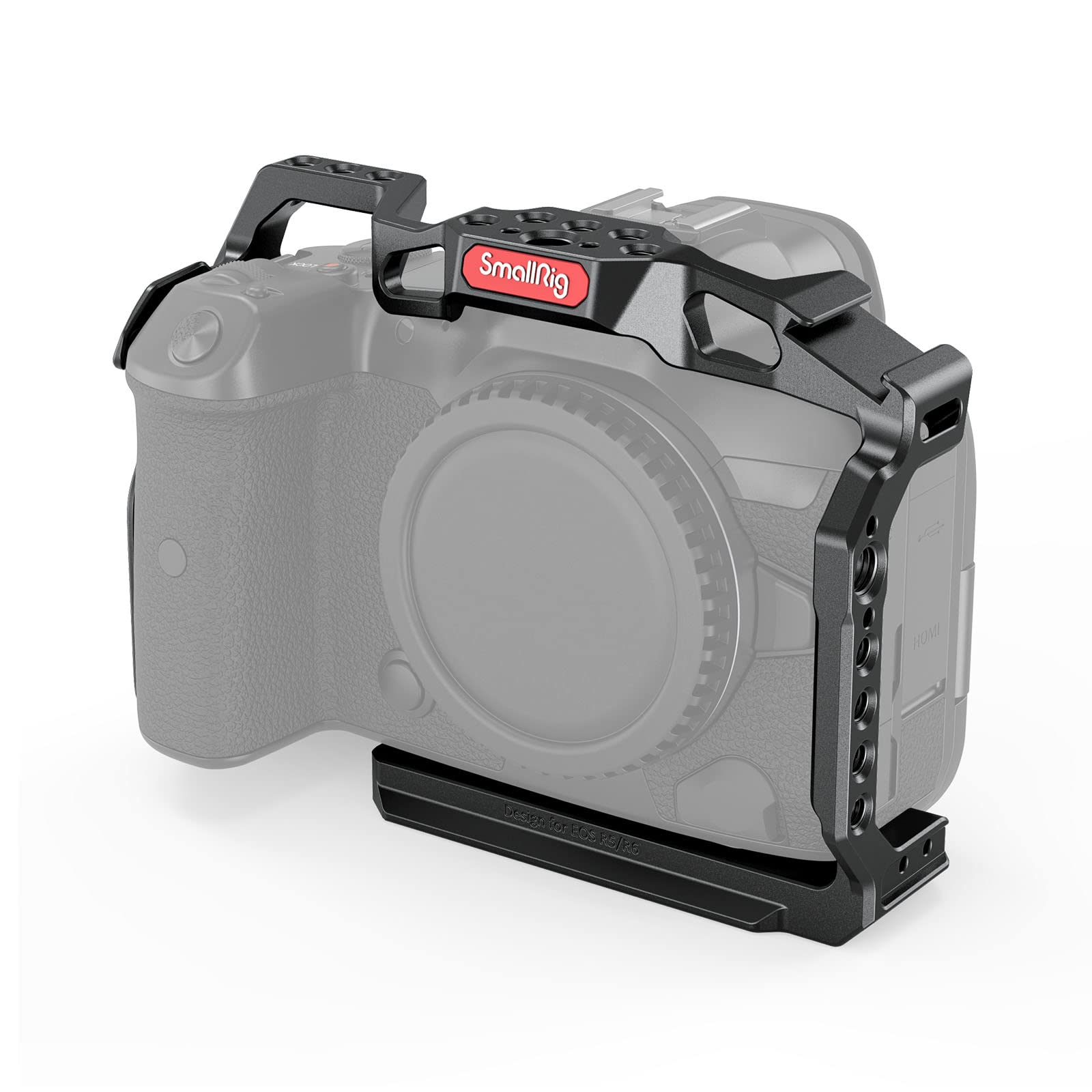 Smallrig R5 / R5 C / R6 Cage For Canon R5 R6 R5 C, Aluminum Alloy Dslr Rig Stabilizer With Cold Shoe, 1/4"-20 And 3/8"-16 Threaded Holes For Filmmaking, Video Shooting 2982B