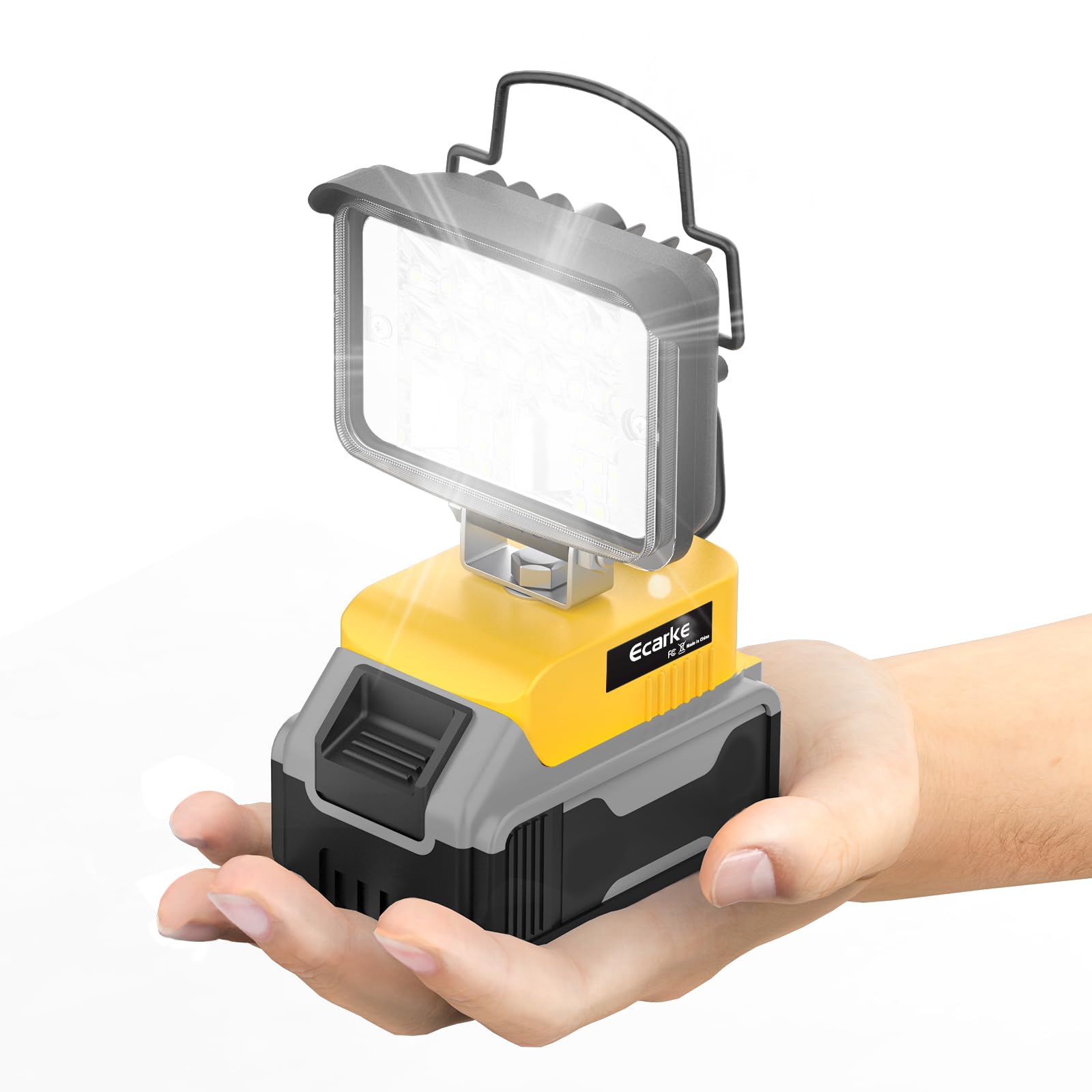 Ecarke Cordless Handheld Flashlight For Dewalt 18V/20V: Led Work Battery Light - 20W 2000Lm Tools For Working In Dark Environments,Outdoor,Fishing,,Job Site&Security Lighting(Only Tool)