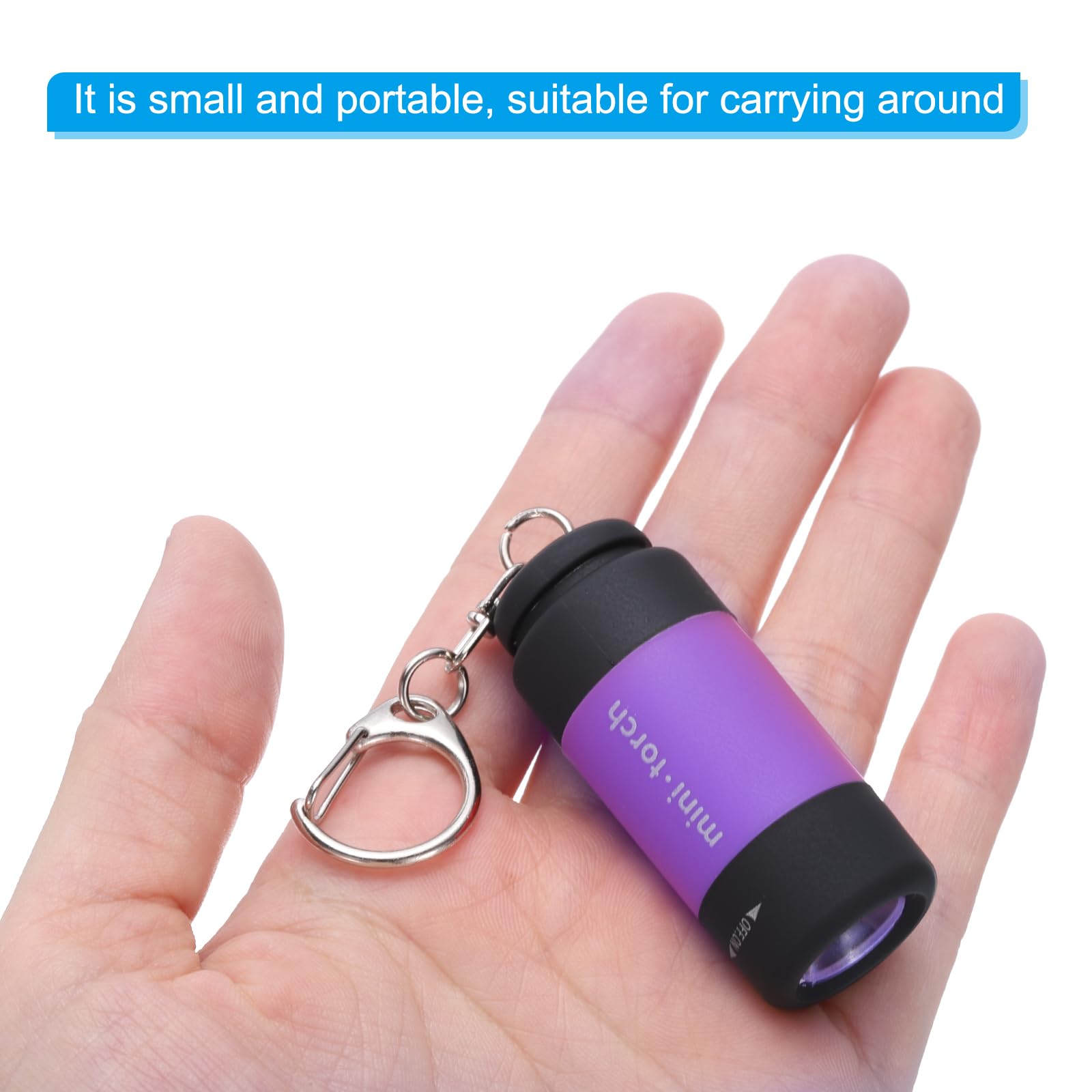 Patikil Mini Keychain Flashlight, Pocket Led Flashlight Portable Torch Usb Rechargeable For Outdoor Camping Party, Purple
