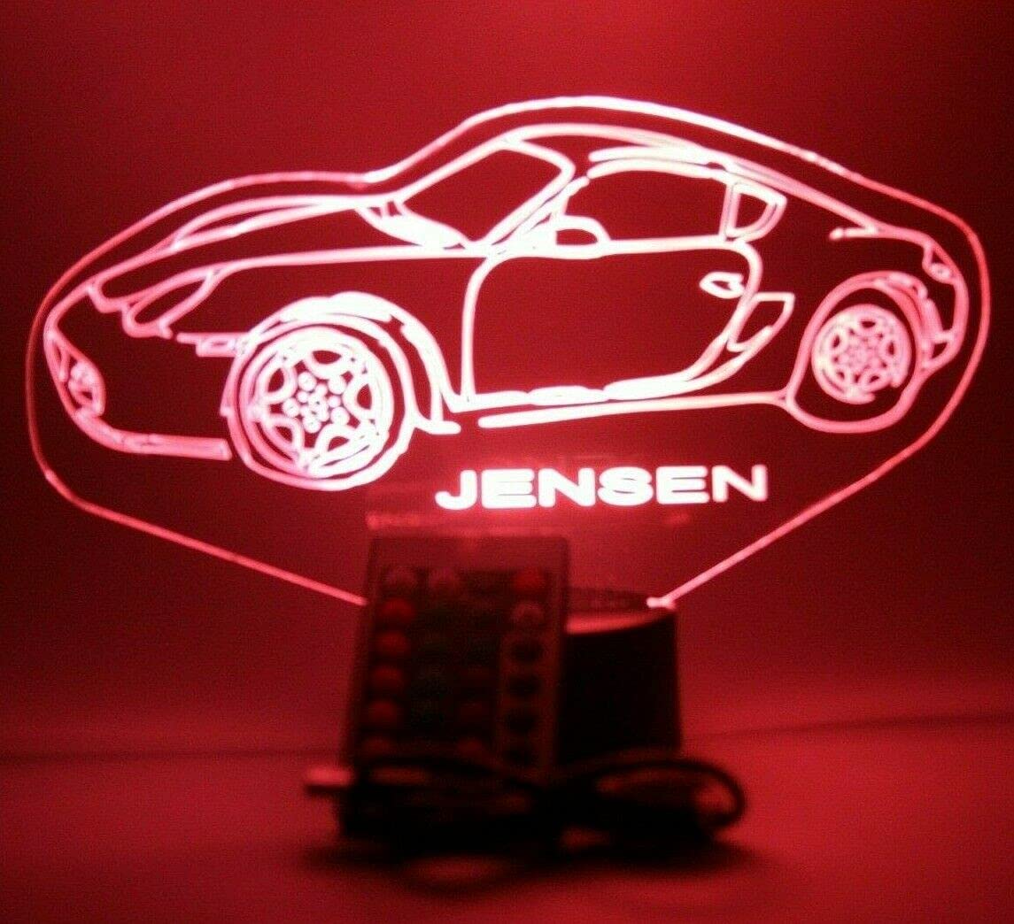 Mirror Mania Rwce Car Night Light Up Led Personalized Name Engraved Fast Highly Exclusive Luxury Sports Car Table Lamp - It'S Wow, With Remote, 16 Color Changing Options, Dimmer, Engraved, Great