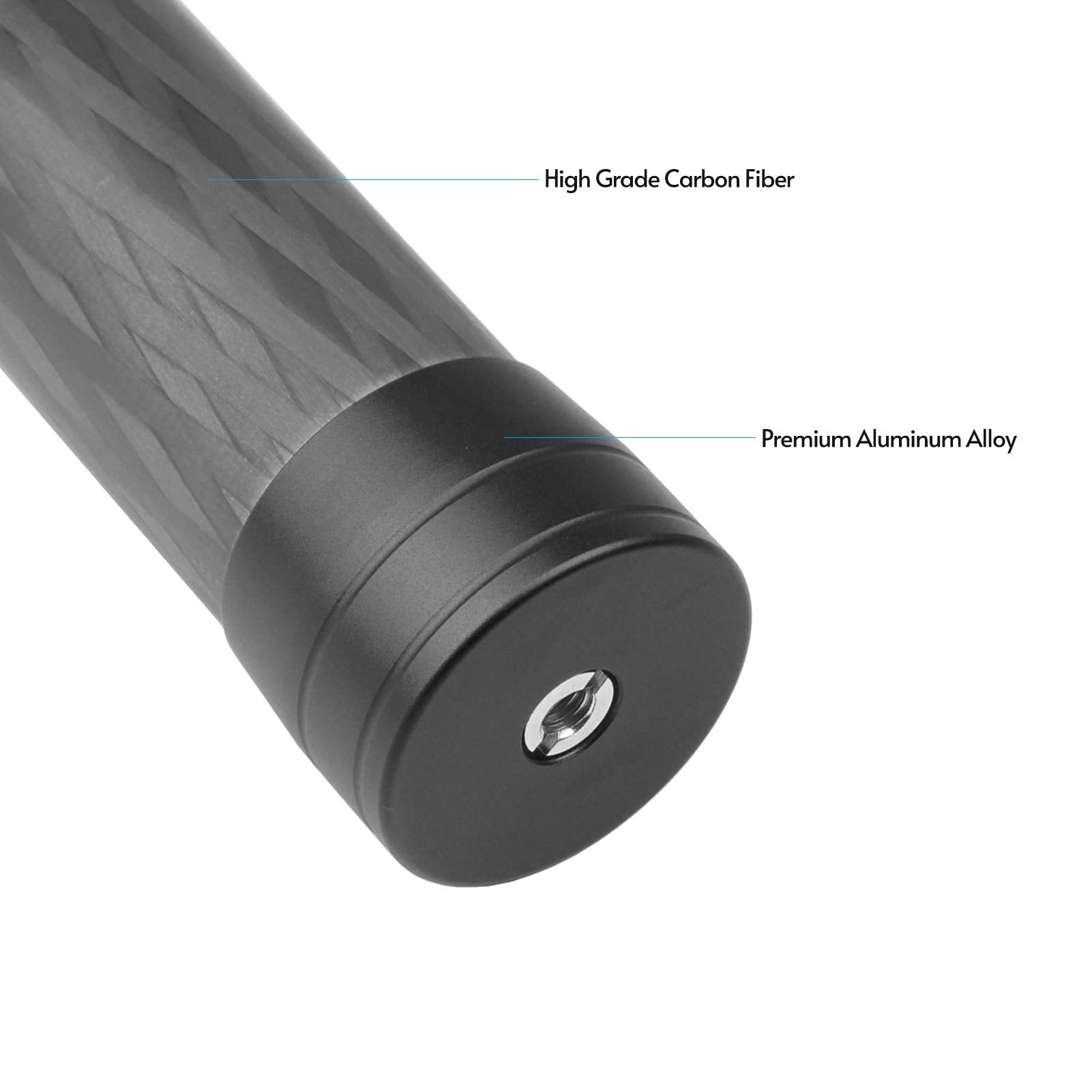 Andoer Universal Carbon Fiber Extension Rod 35Cm/13.8" With 1/4" 3/8" Mounting Interface For Video Gimbal Stabilizer