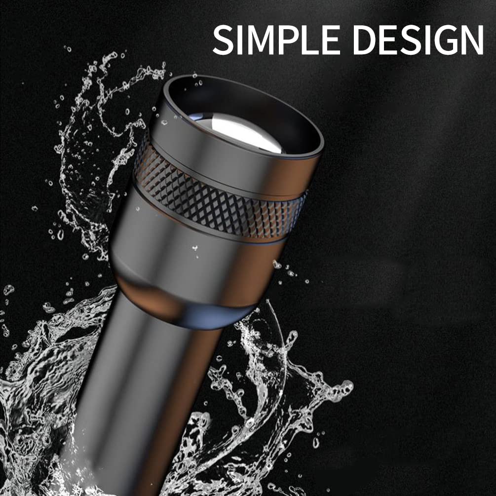 Rodiisky Rechargeable Flashlights, Bright Mini Edc Flash Light, Ipx4 Water Resistant Flashlights Emergency Power Outage (Batteries Included)Tail Switch Flashlamp For Outdoor, Emergency Hurricane (4.4 In)