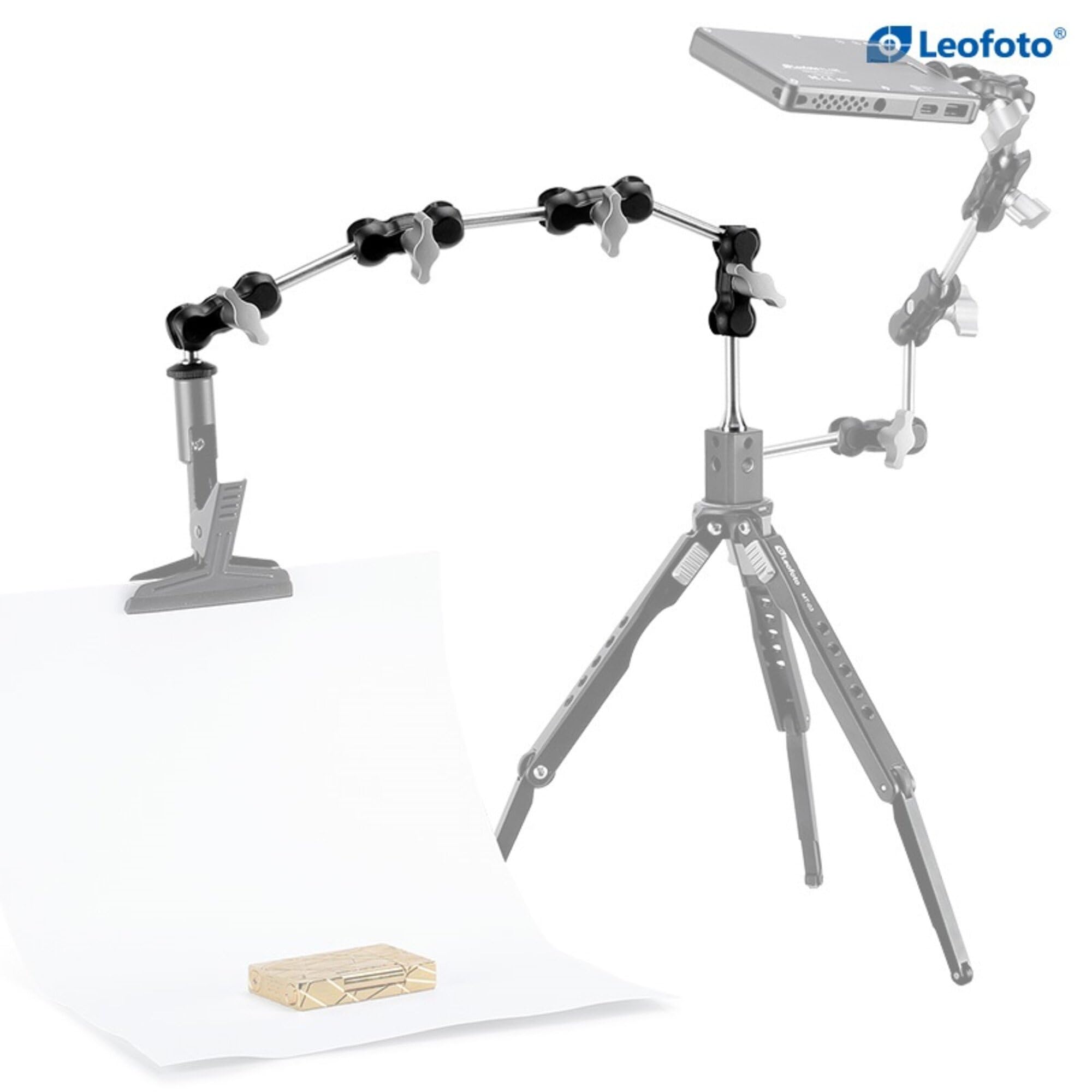 Leofoto Am-1Txl Magic Arm, Adjustable Friction, Tripod Support Arm, For Monitor, Lights, Muilt-Purpose, 1/4" Screw Stub And Hole