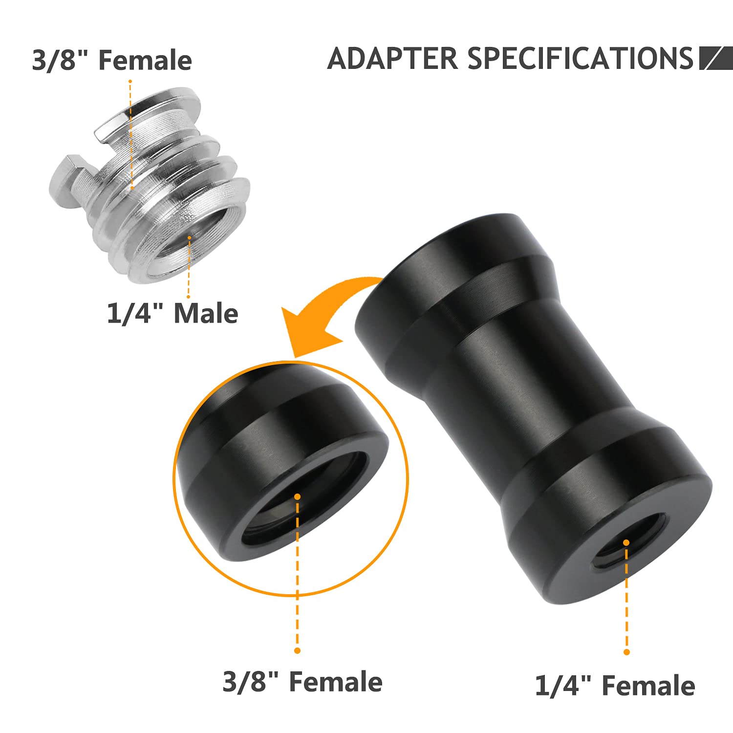 Frgyee 24 Pcs Camera Screw Adapter 1/4 To 1/4 And 1/4 To 3/8 Tripod Mount Converter Set For Camera Mount, Monopod, Ballhead, Flash Light Stand Frgyee