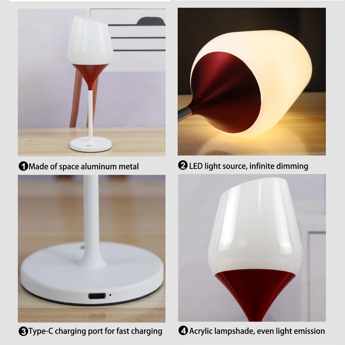 Aokzxc Cordless Lamp For Bedroom, Battery Powered Bedside Lamps, 3 Light Modes Touch Lamp For Nightstand, Rechargeable Table Lamp, Small Table Lamp For Restaurant/Bars/Home Patio
