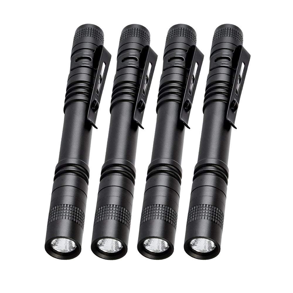 Modoao Led Penlight Flashlight Utility Torch, 4 Pcs 200Lm Penlight Flashlight Utility Torch With Clip Pocket Penlight Portable Emergency Light (4 Pcs)
