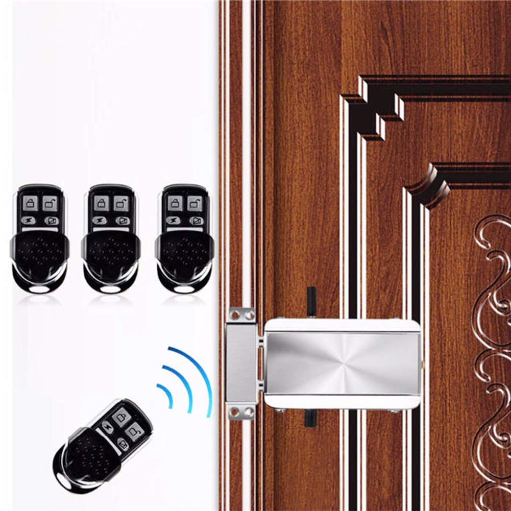 Faddare Electronic Intelligent Door Lock Kit, Home Door Lock Kit With 4 Remote Control, Smart Wireless Anti-Theft Home Security Keyless Deadbolt Access Control System For Home Hotel Apartment(Conventional)