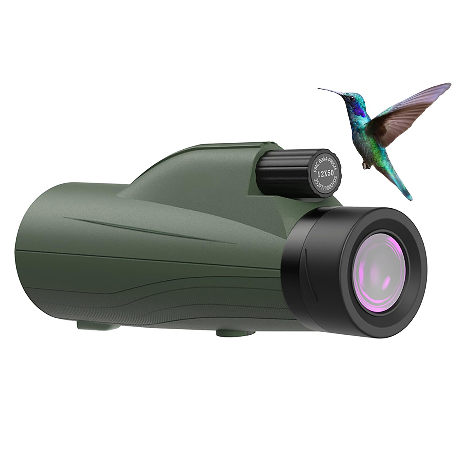 Mocanio 12X50 Monoculars For Adults High Powered Panoramic Low-Light Night Vision Monocular Portable Telescope - Waterproof Monoculars -Bak4 Prism Fmc For Bird Watching Hunting