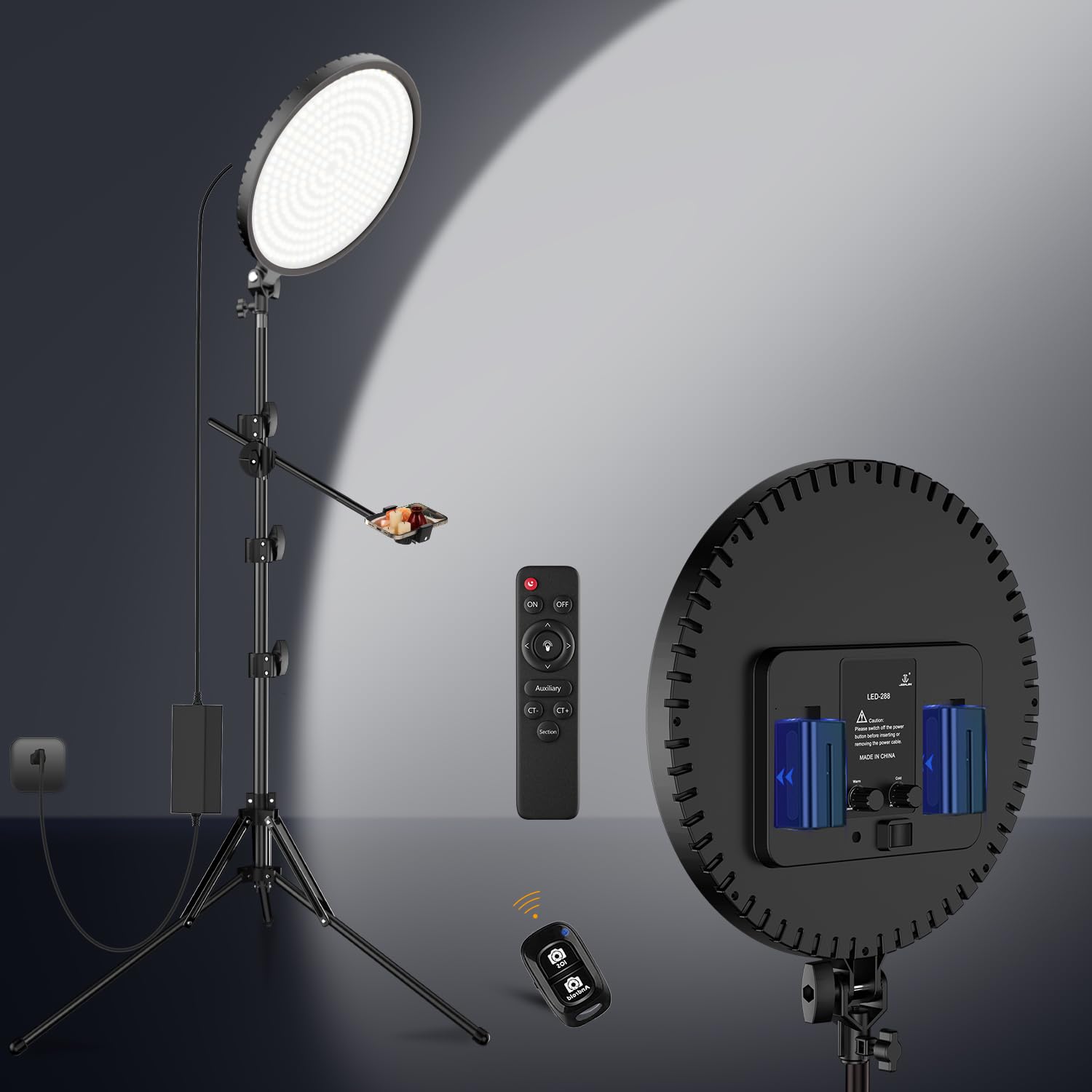 Jj Jianjin Large Ring Light Professional 55W With 72" Tripod Stand,Full-Screen Selfie Ring Light All-Purpose Stand For Live Stream, Youtube, Tiktok, Video Recording With Remote. (Black-2, 13)
