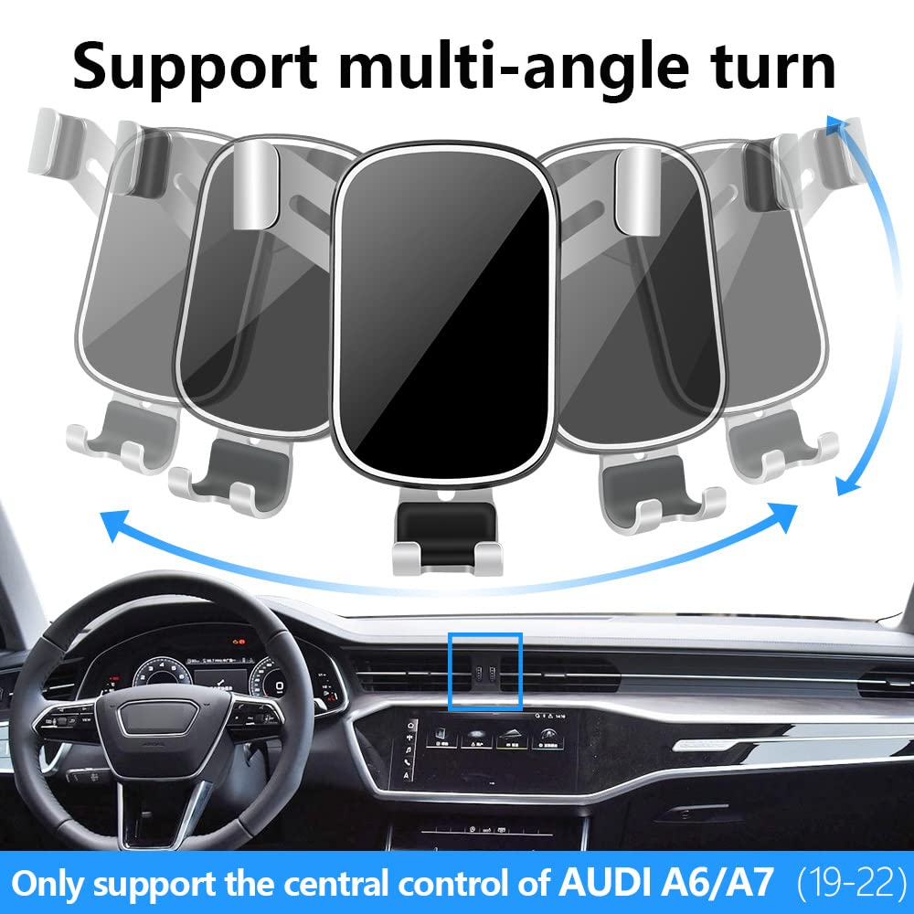 Musttrue Lunqin Car Phone Holder For Audi A6 A7 S6 S7 Rs6 Rs7 2019 2020      Auto Interior Accessories Best Phones Mount Cell Cellphone Mobile Cradle Charging Navigation Bracket Accessory