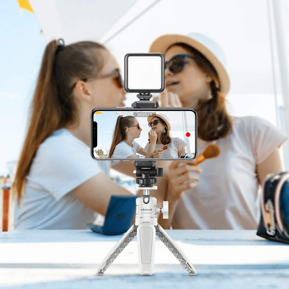 Yiliwit Mt-08 White Mini Tripod For Camera, 1/4" Screw Universal Portable Camera Tripod For Iphone/Sony/Canon/Nikon/Fujifilm/Action Cam, Extendable Handheld Table Mount, Video Shooting Vlog Table Stand