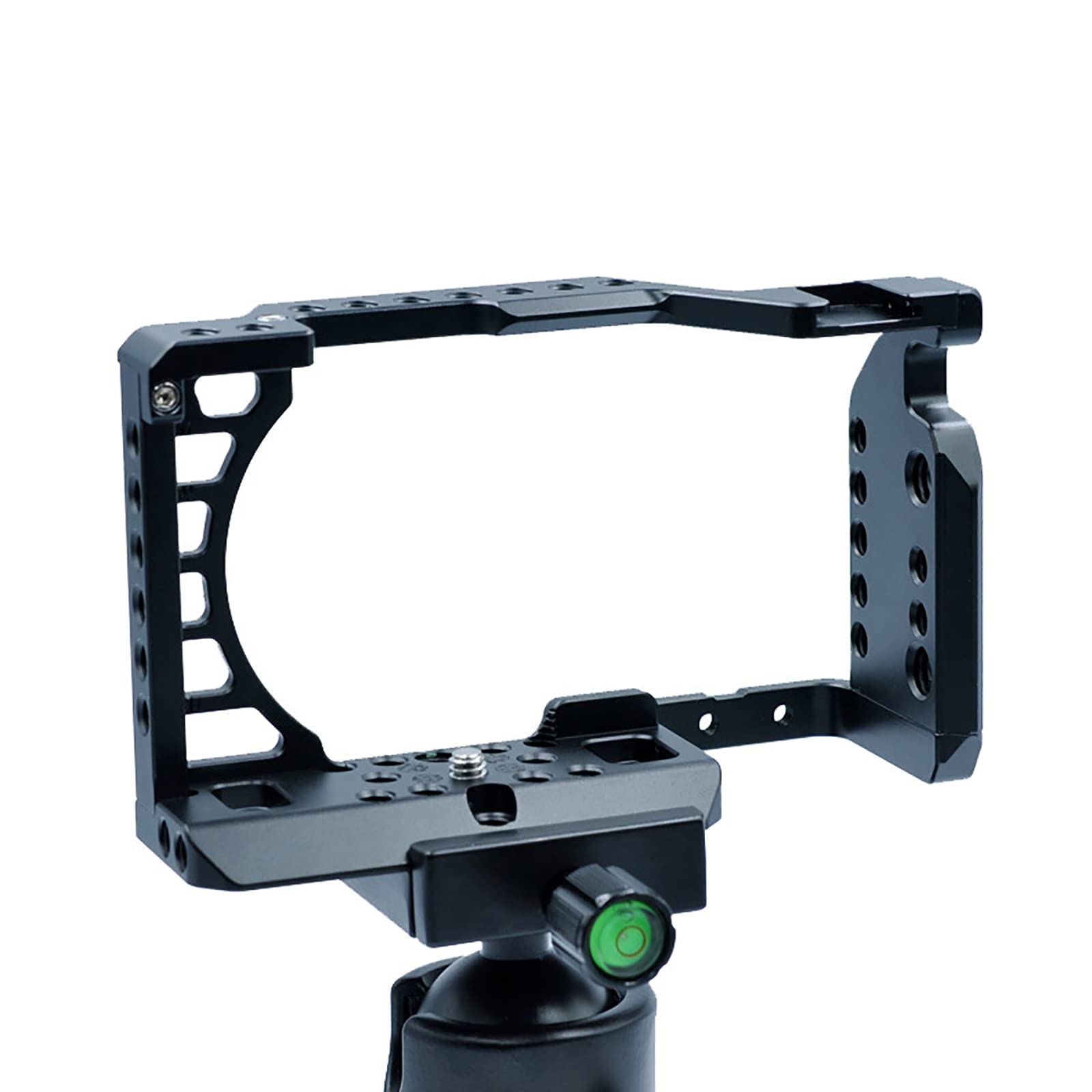 Easy Hood Camera Cage For Sony Alpha A6100 A6400 A6300 A6500 A6000, Aluminum Vlogging Video Shooting Rig Stabilizer With 1/4" 3/8" Mounting Points And Cold Shoe For Mic Monitor Fill Light
