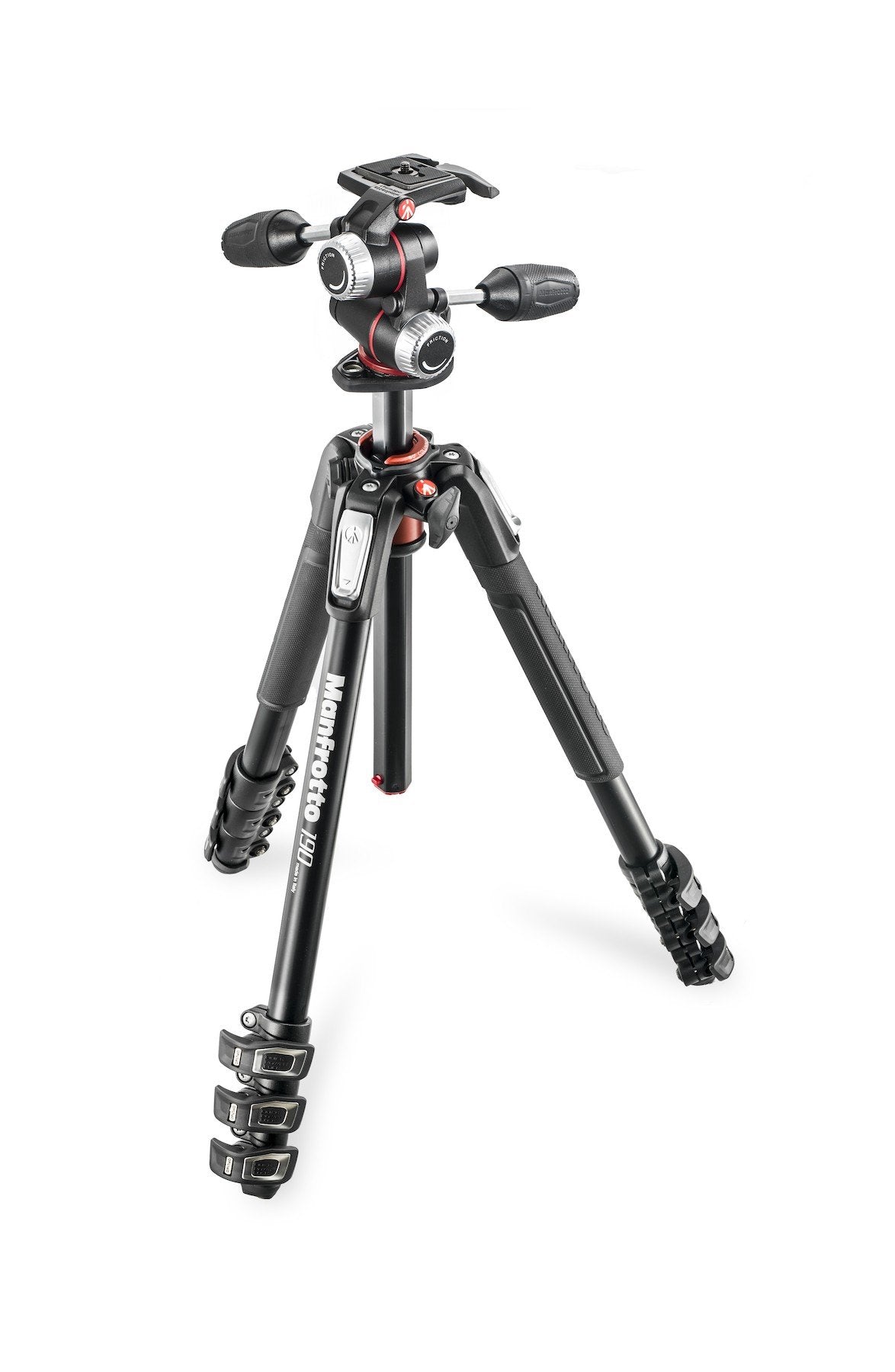 Manfrotto Mk190Xpro4-3W Aluminum Tripod With 3-Way Pan/Tilt Head And Two Zaykir Quick Release Plates For The Rc2 Rapid Connect Adapter