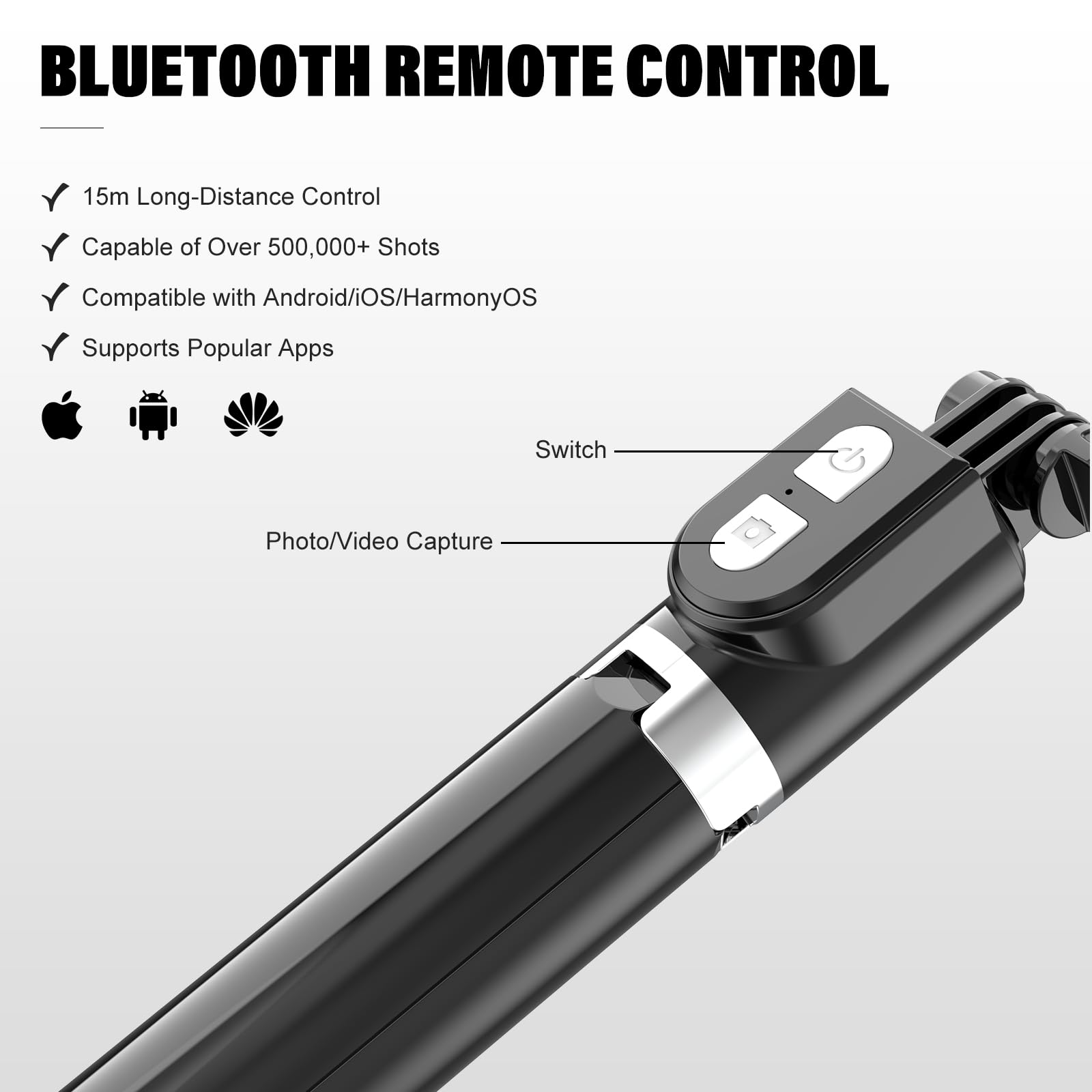 Noox Portable Selfie Stick With Remote, Extendable Cell Phone Tripod For Iphone 15/14/13/12/11/X/8/7, Galaxy S23/S22/S21/S20/Note/Z Flip, Pixel, Oneplus, Travel Phone Mount Holder Filming Video Recording