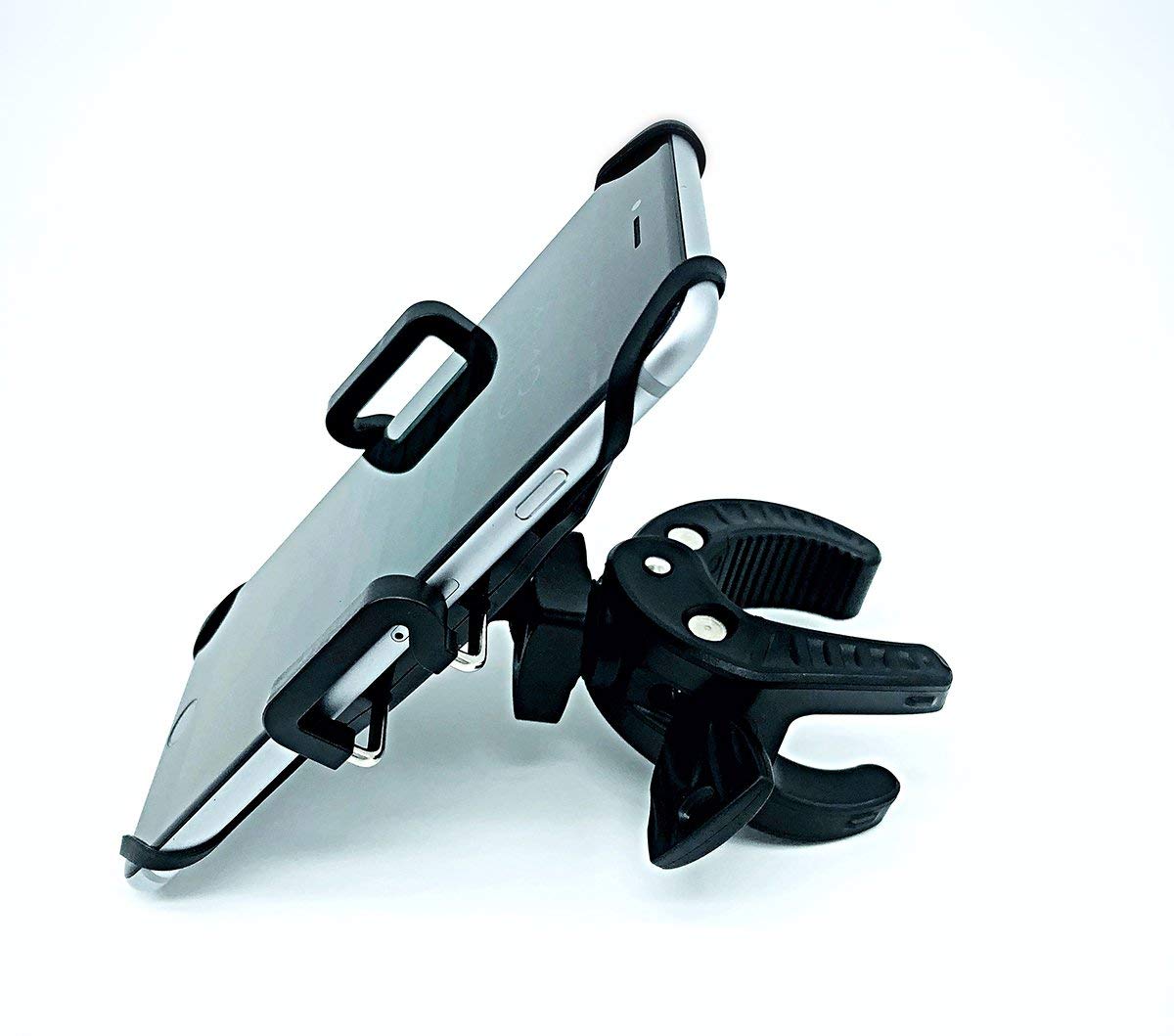 Ampcaddy Phone Holder With Clamp - Universal Cell Mount Holder For Bike, Boat, Car, Golf Cart And Stroller, Fits Iphones, Samsung, Google, Motorola, Lg, Lenovo Devices 4.1" - 6.2"