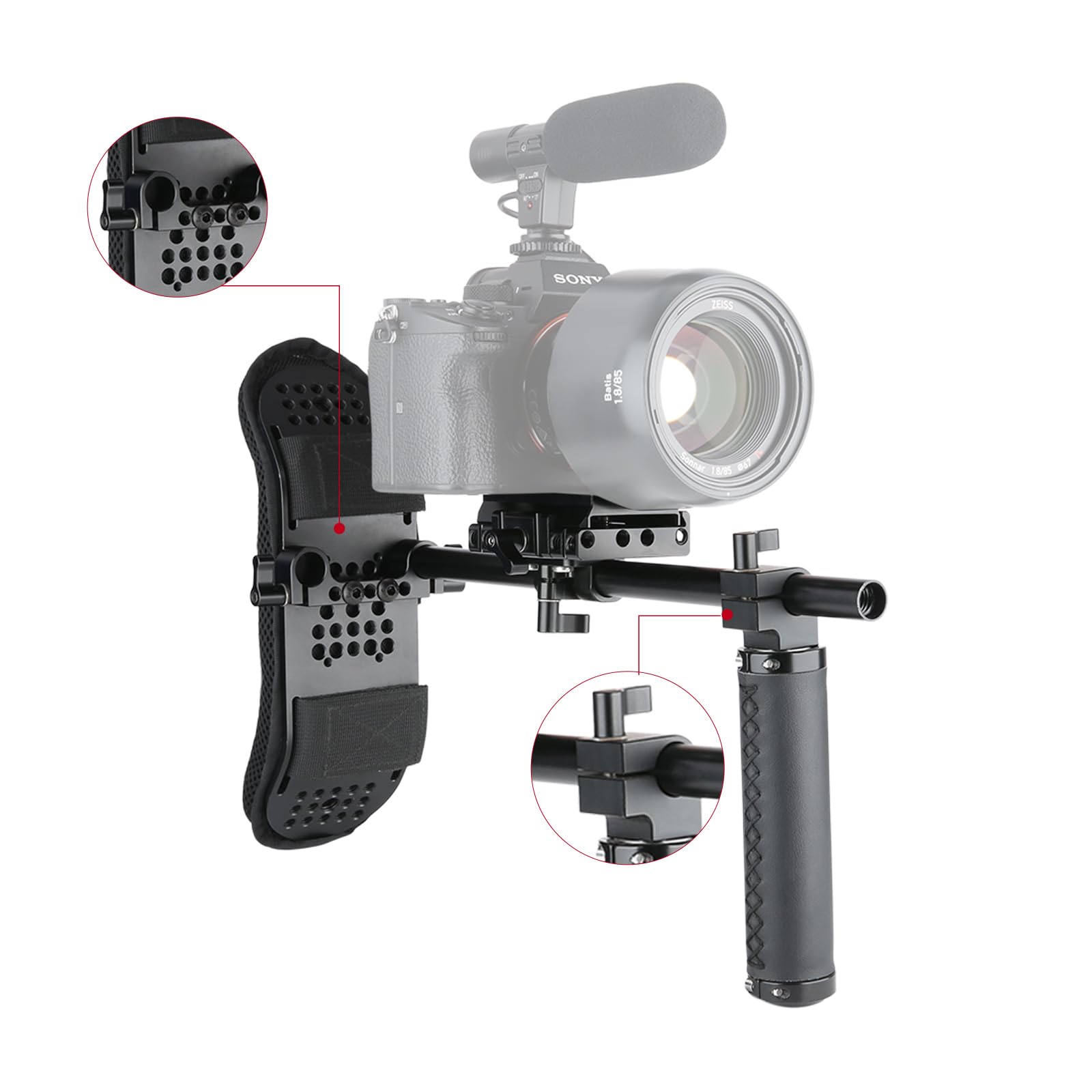 Niceyrig Chest Mount 15Mm Rig Support System For Dslr Mirrorless Camera Camcorder Steady Movie Making - 379