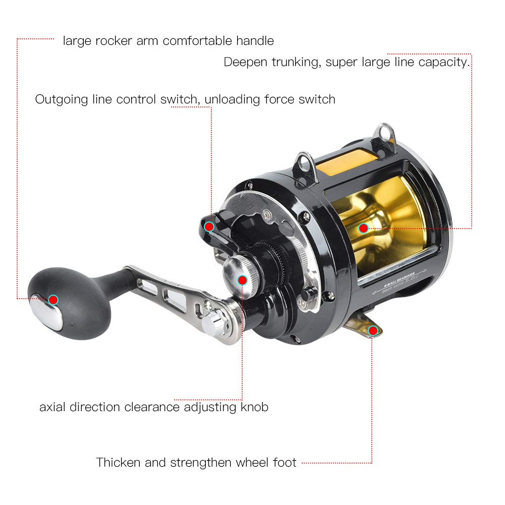 Tgoon Fishing Reel , With Full Metal Trolling Performance Tr12000 Front Brake