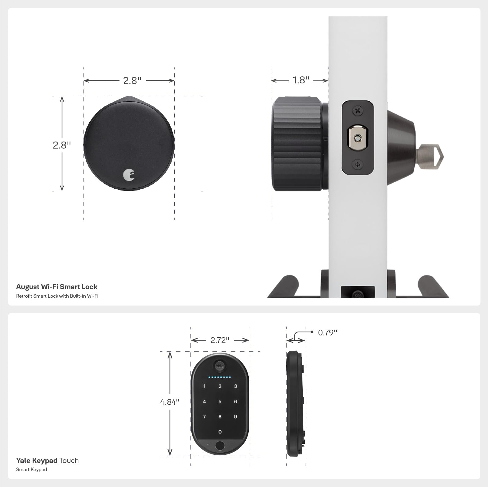 Yale August Wi-Fi Smart Lock With Keypad Touch In Black